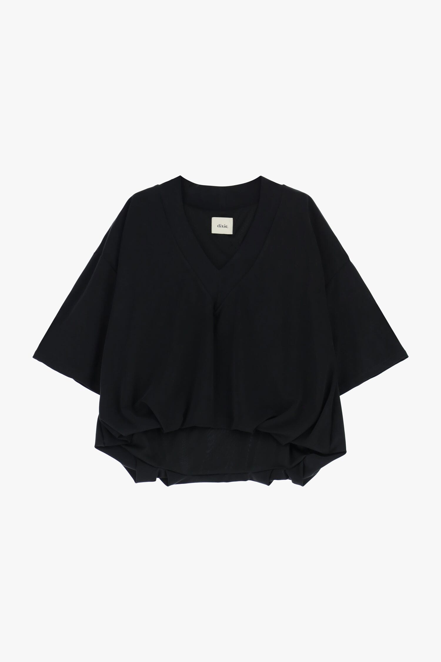 Dixie V-neck Top with Curled Bottom