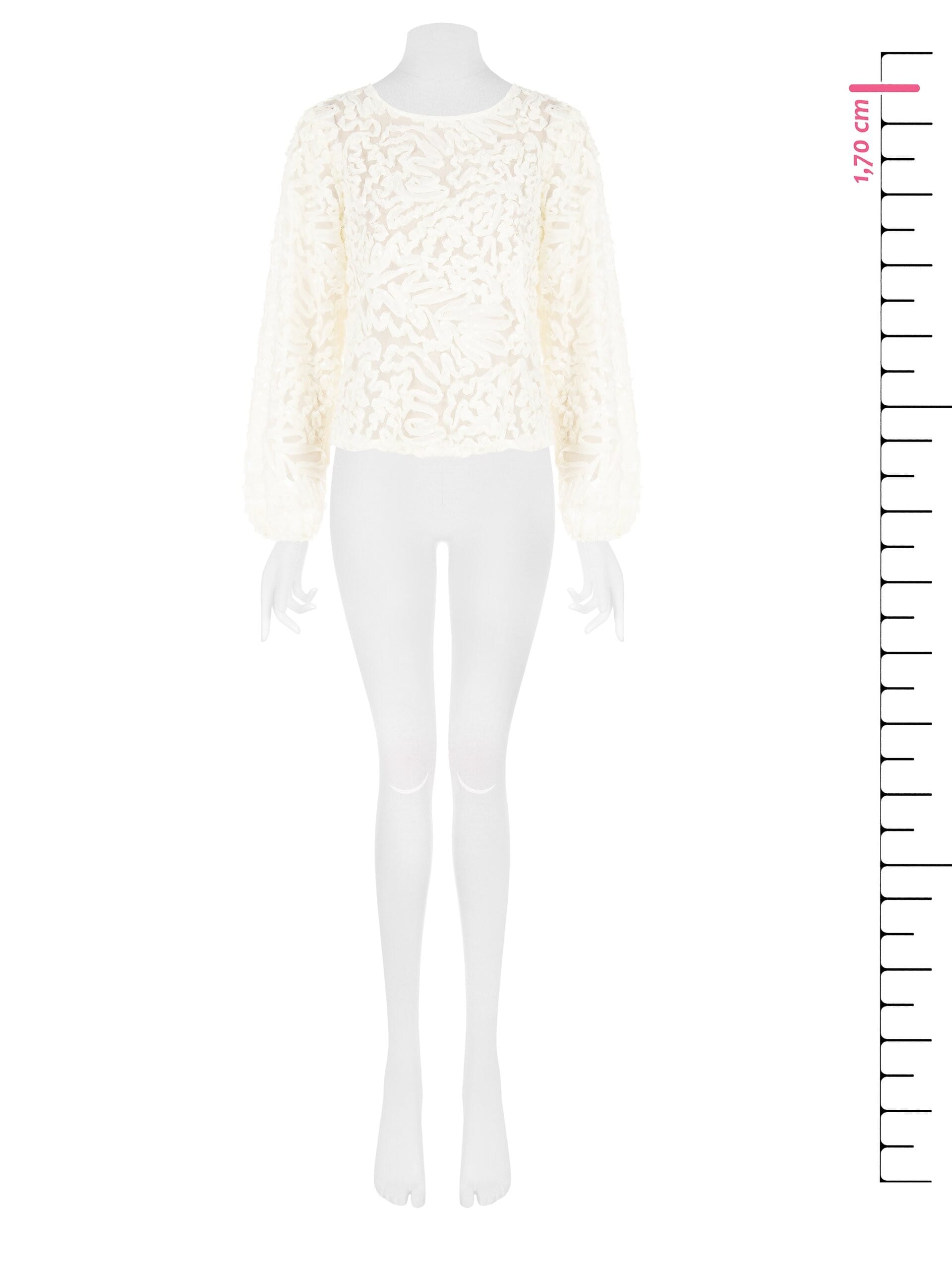 Blusa In Tulle Con Ricami E Paillettes Rinascimento