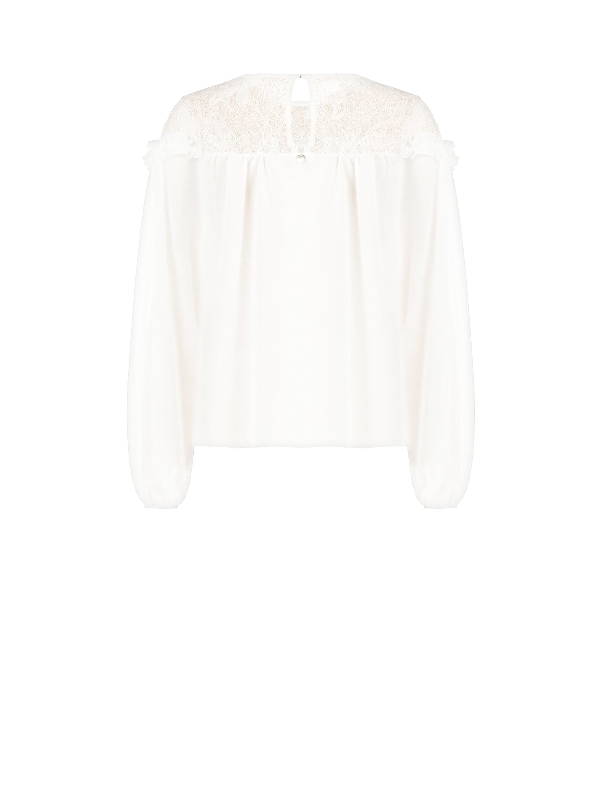 Blusa Ampia In Georgette Con Inserto In Pizzo Rinascimento