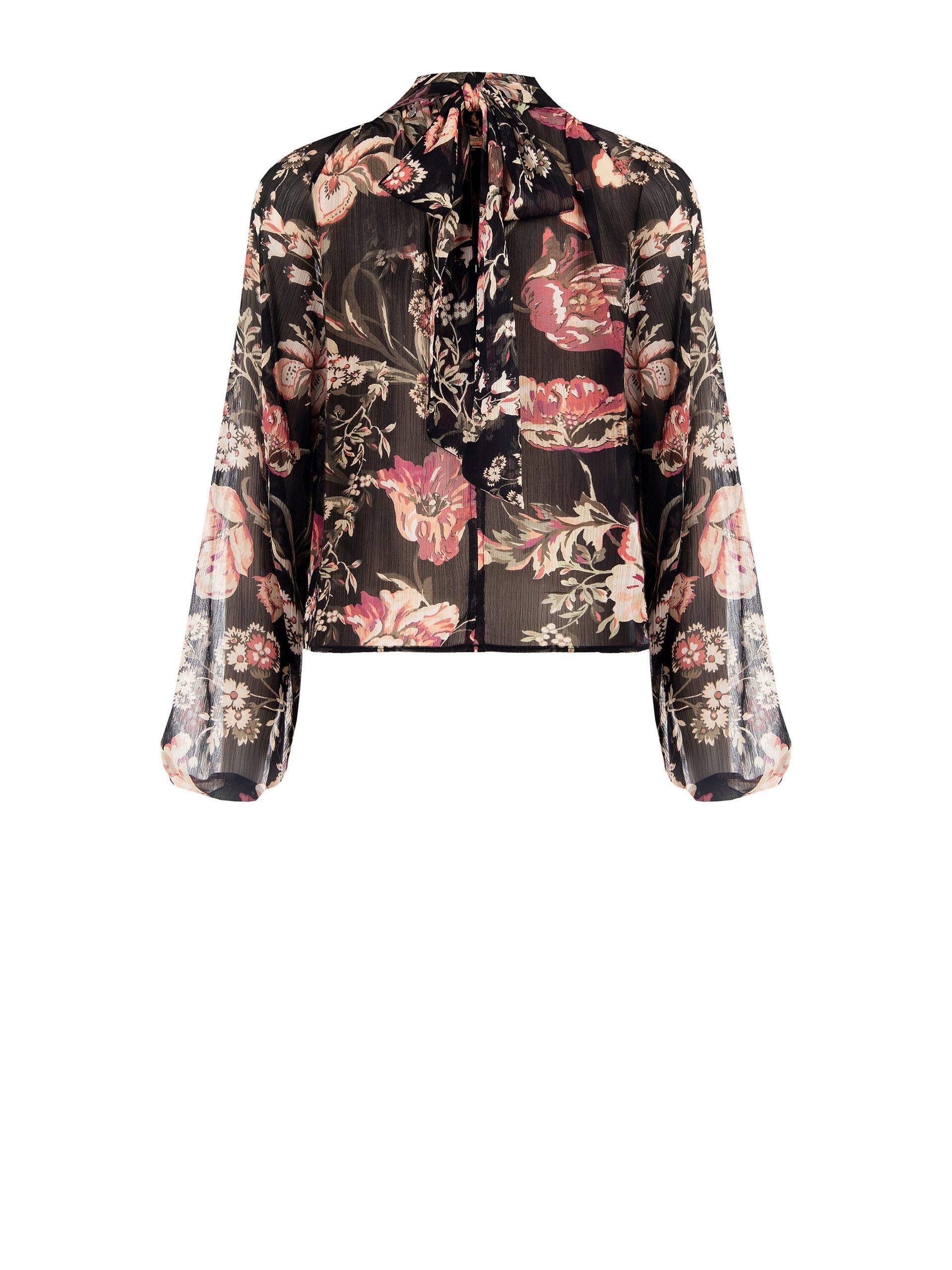 Blusa Ampia In Chiffon Creponne Con Fiocco Dietro Rinascimento