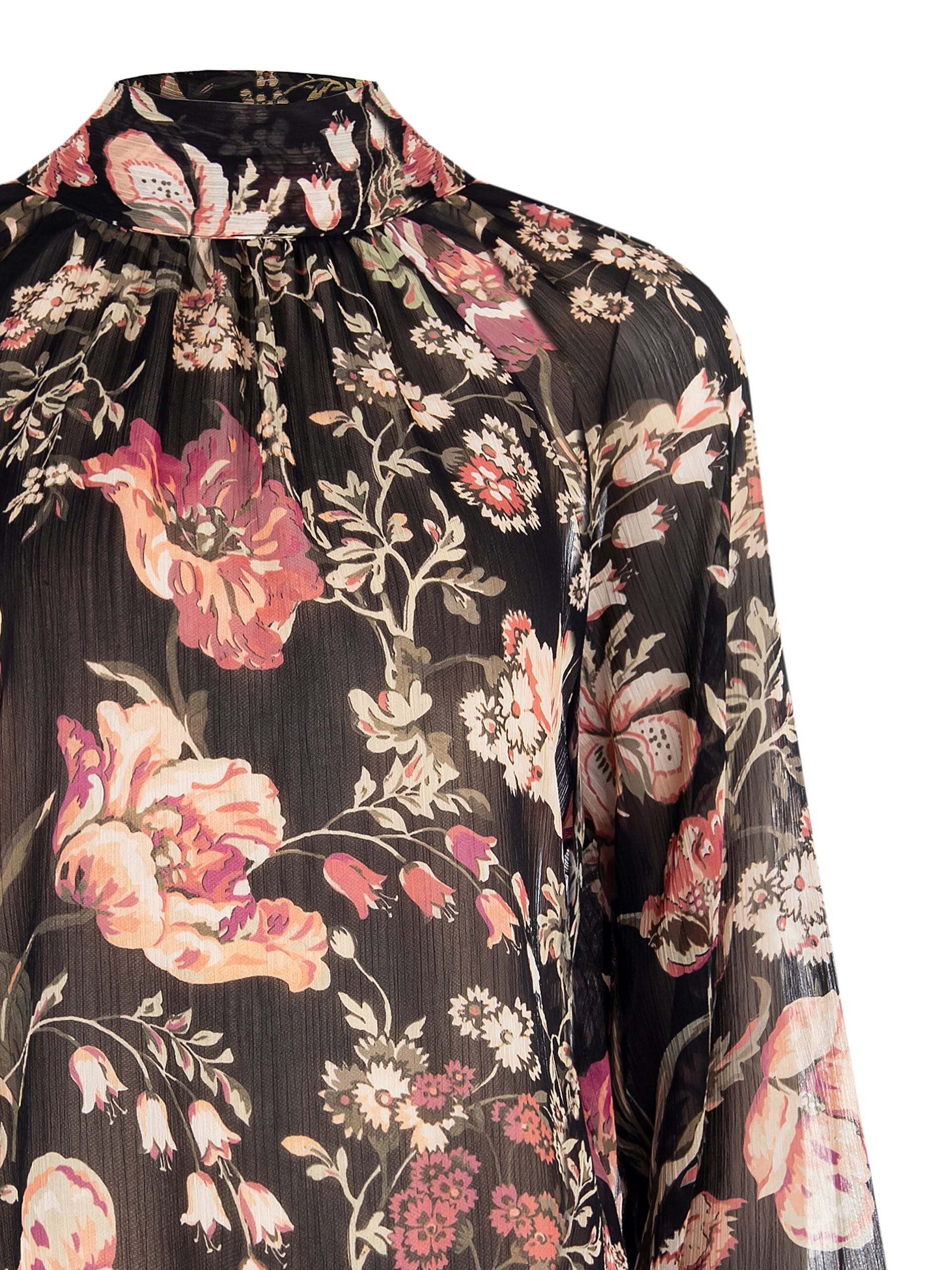 Blusa Ampia In Chiffon Creponne Con Fiocco Dietro Rinascimento