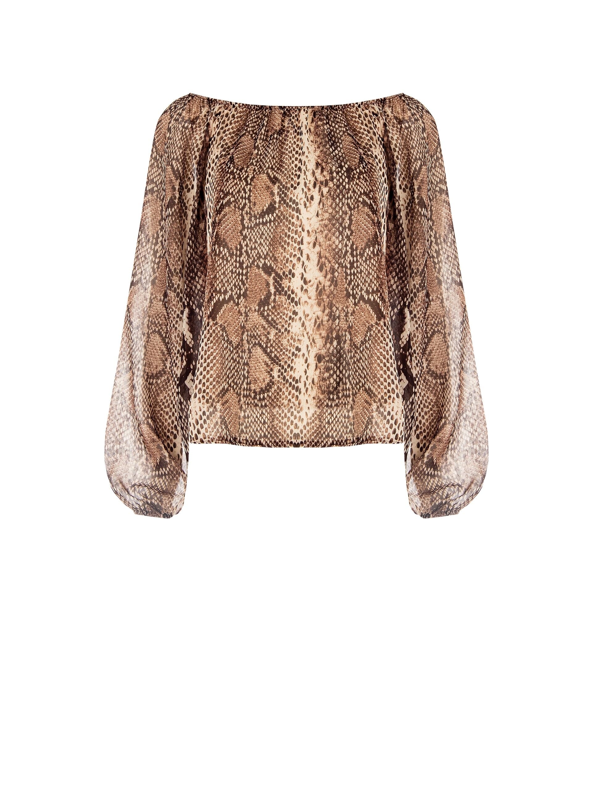 Blusa Ampia In Chiffon Pitonato Rinascimento