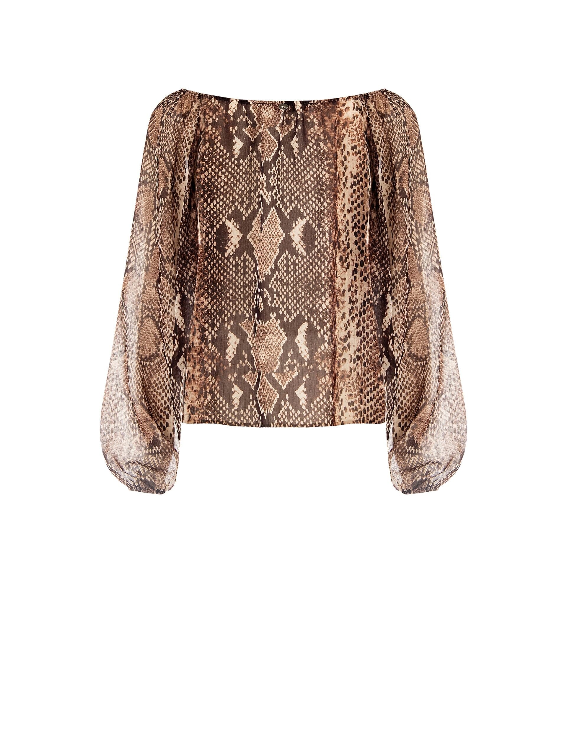 Blusa Ampia In Chiffon Pitonato Rinascimento