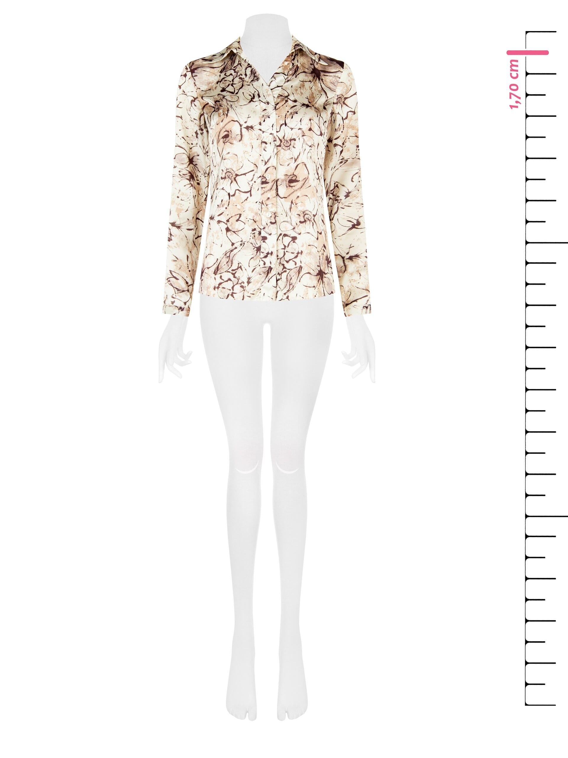 Camicia Sfiancata In Raso Con Scollo A V Rinascimento