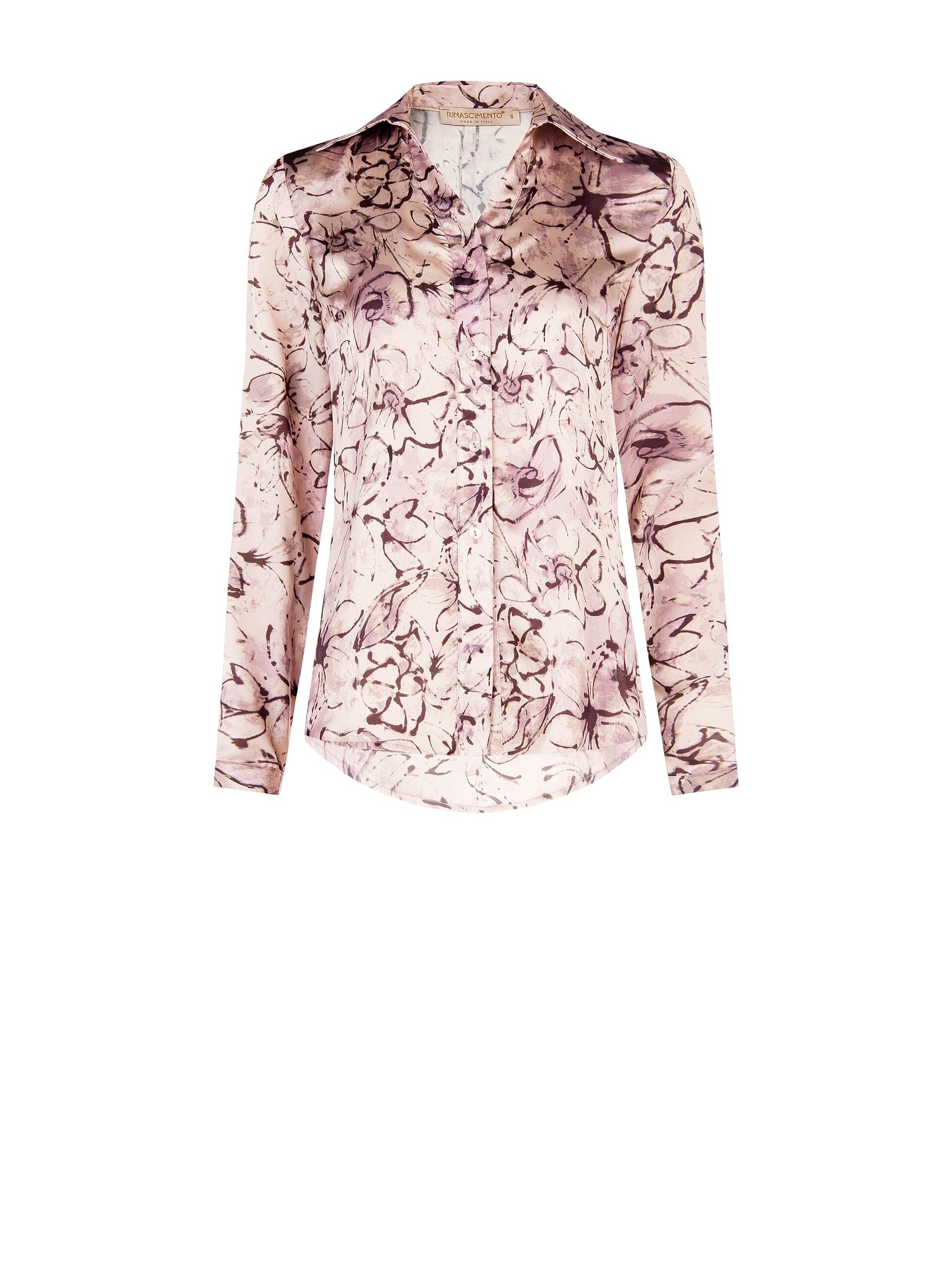 Camicia Sfiancata In Raso Con Scollo A V Rinascimento