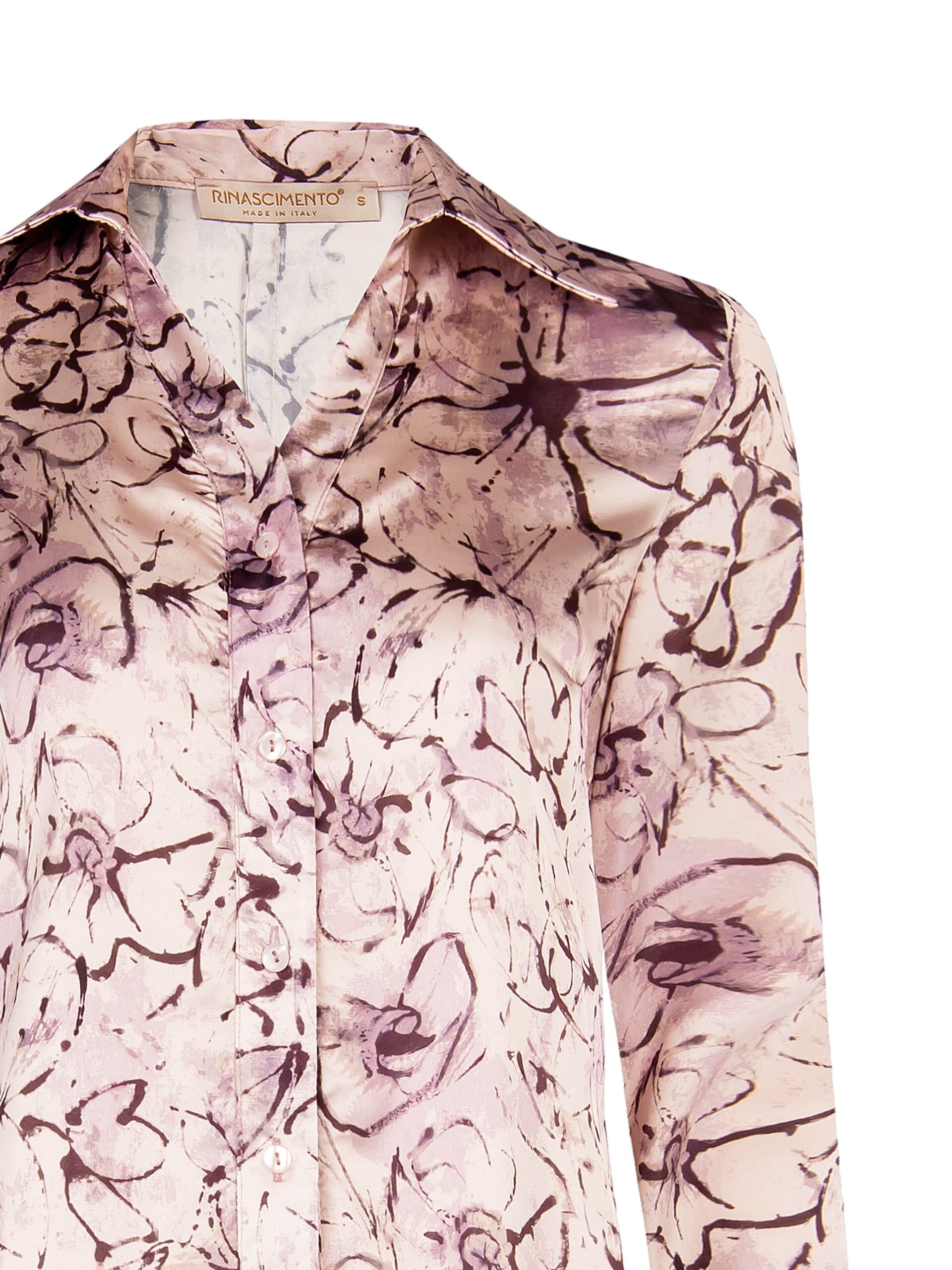 Camicia Sfiancata In Raso Con Scollo A V Rinascimento