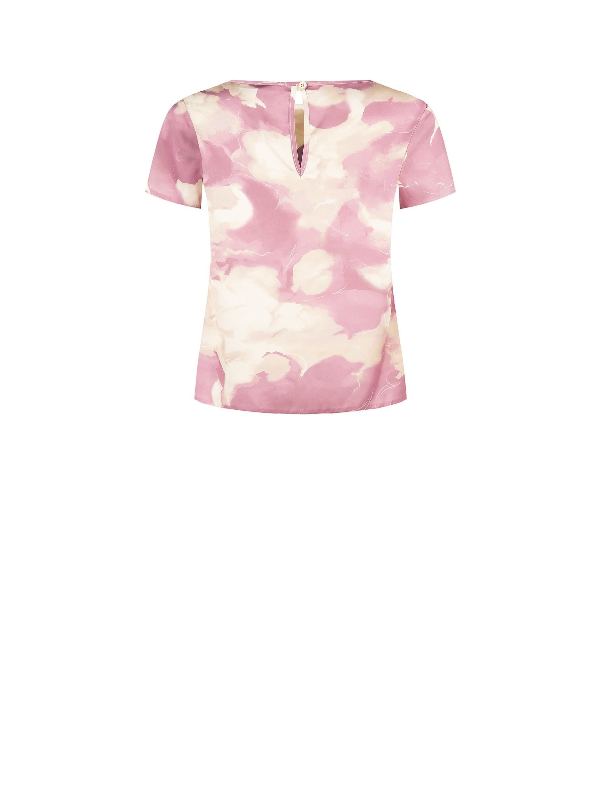 Rinascimento - Chemisier à manches courtes en satin à fleurs chatoyantes