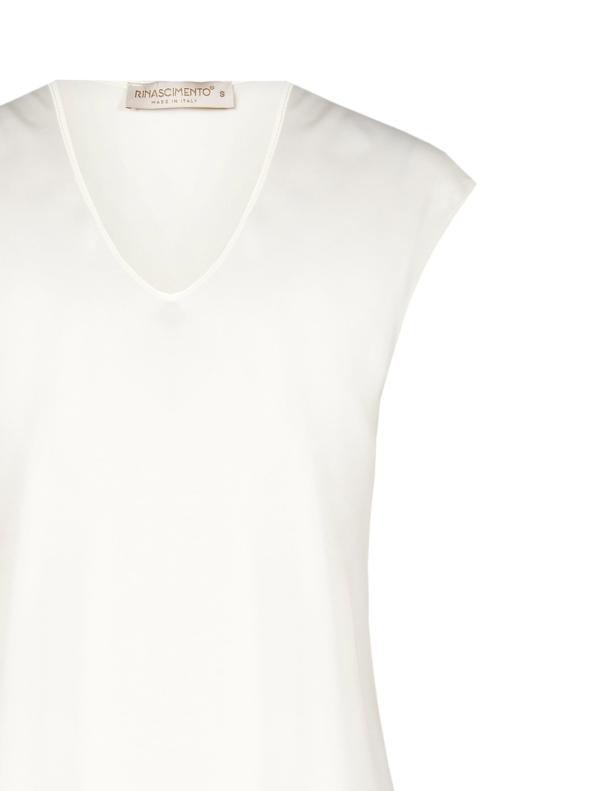 Blusa Sfiancata Fluida In Raso Con Scollo A V Rinascimento