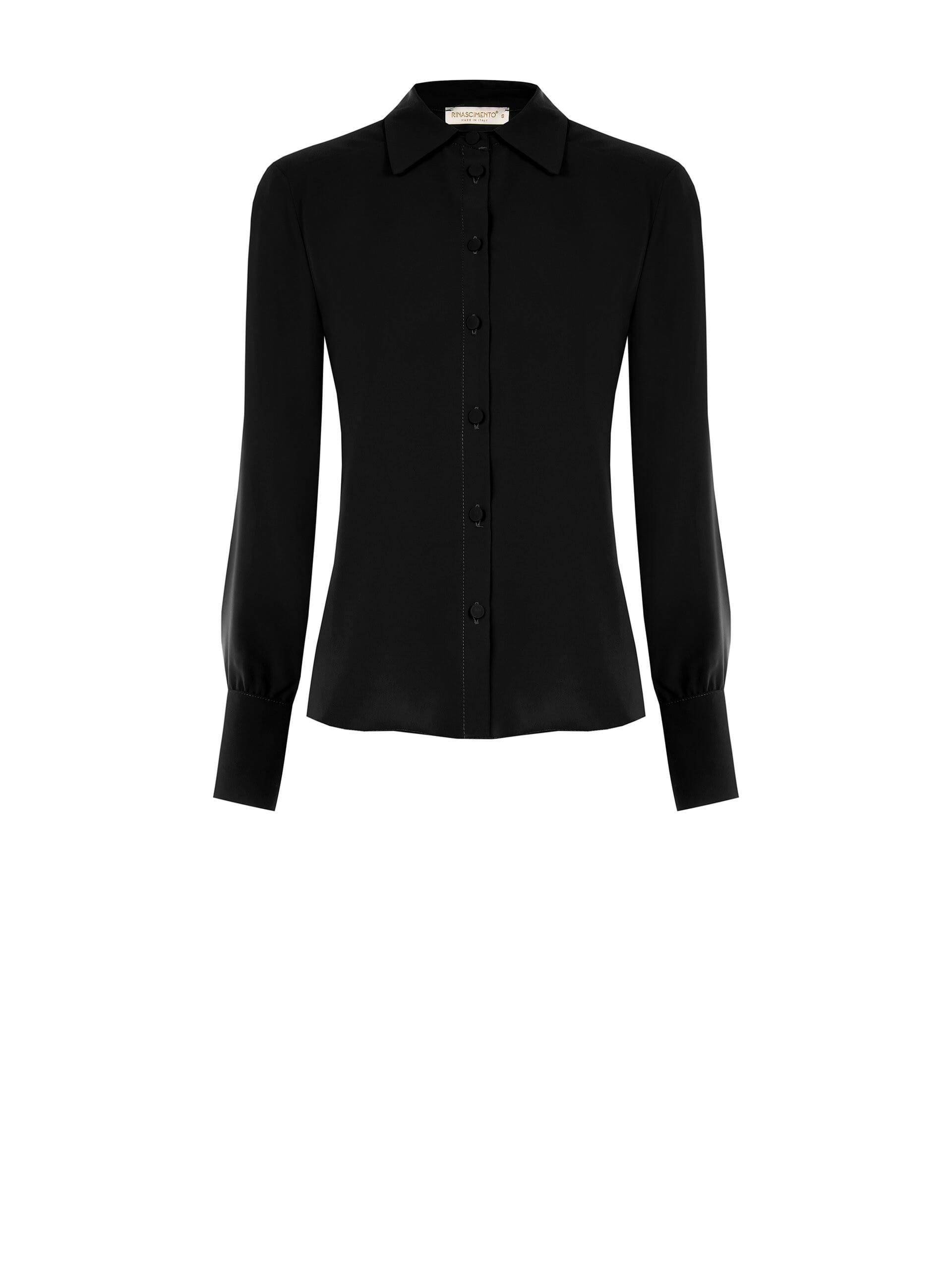 Fluid Satin Shirt With Coordinated Buttons Rinascimento