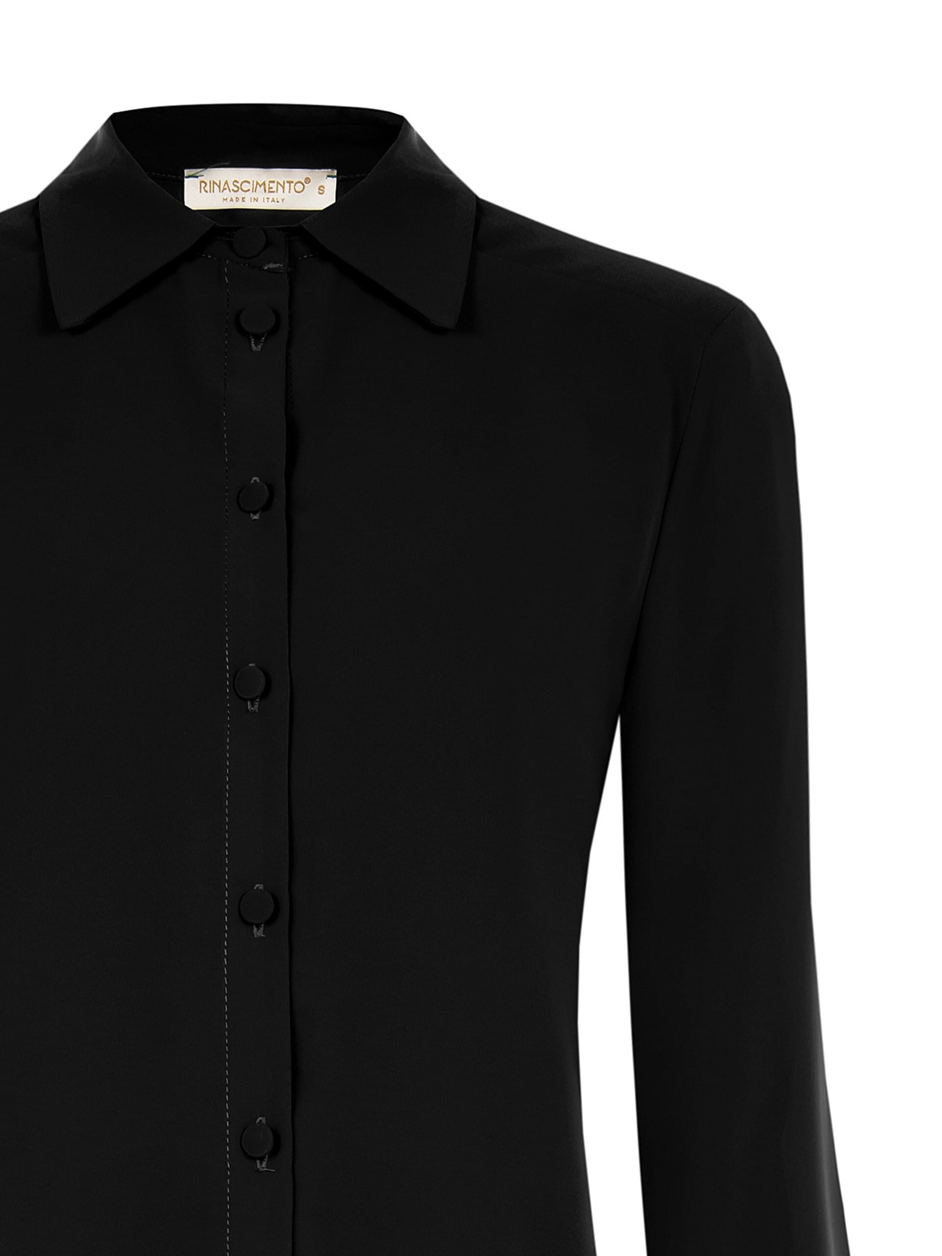 Fluid Satin Shirt With Coordinated Buttons Rinascimento