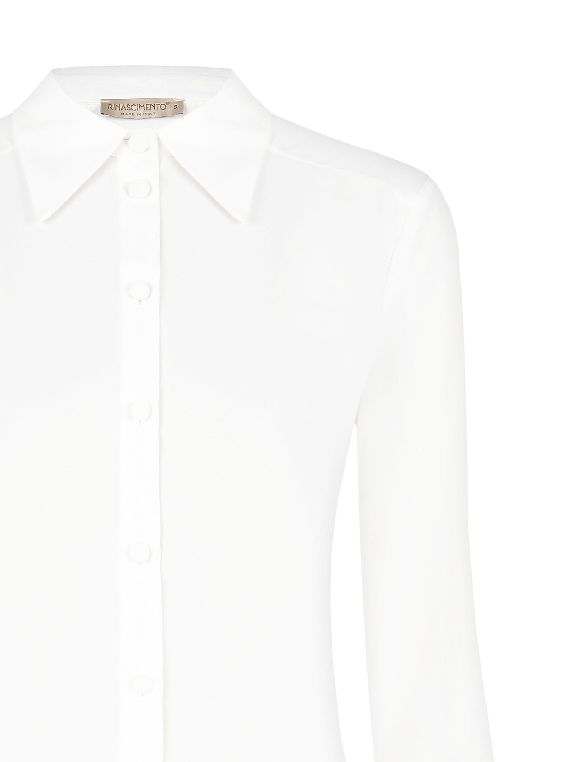 Fluid Satin Shirt With Coordinated Buttons Rinascimento