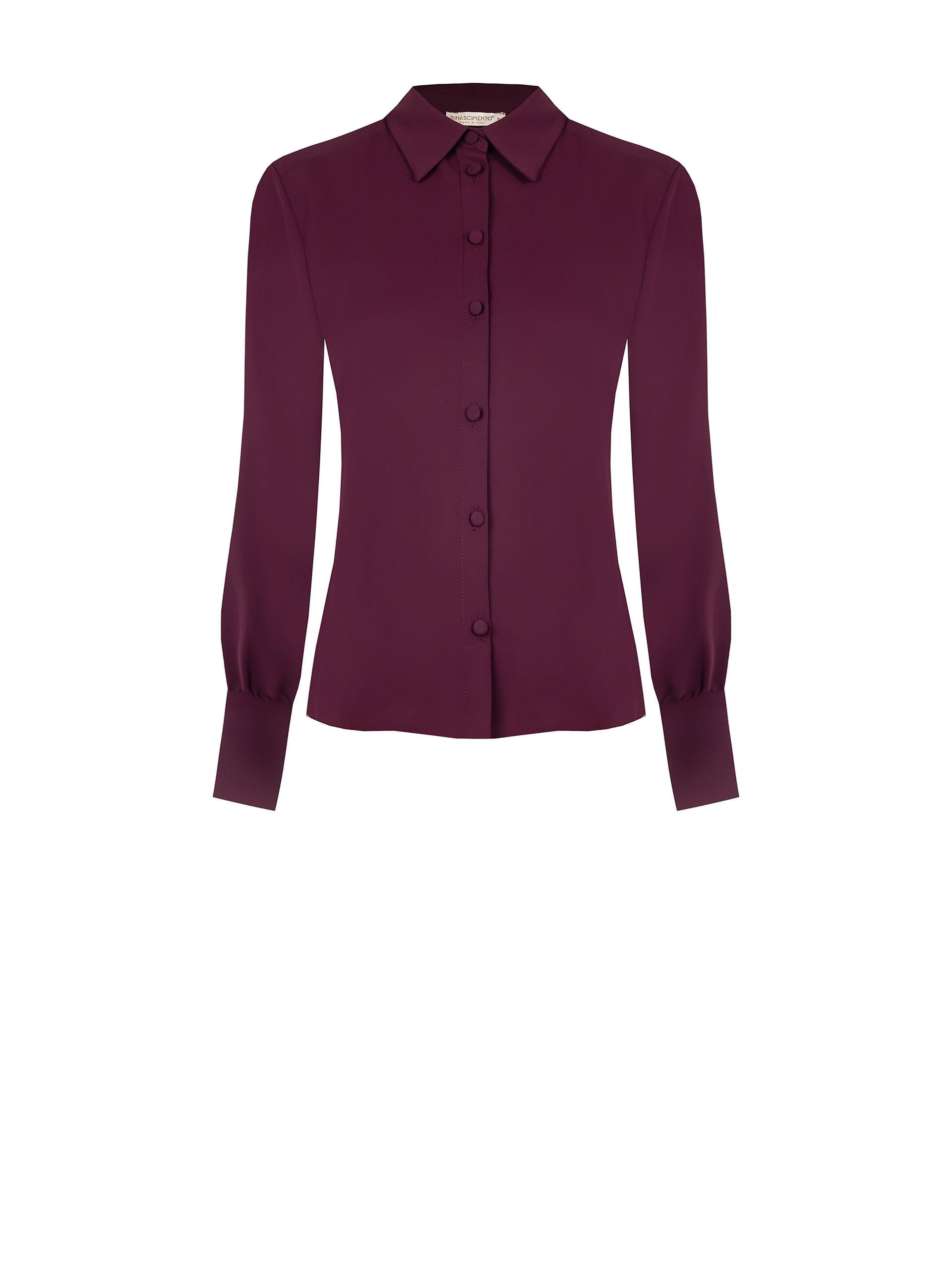 Fluid Satin Shirt With Coordinated Buttons Rinascimento