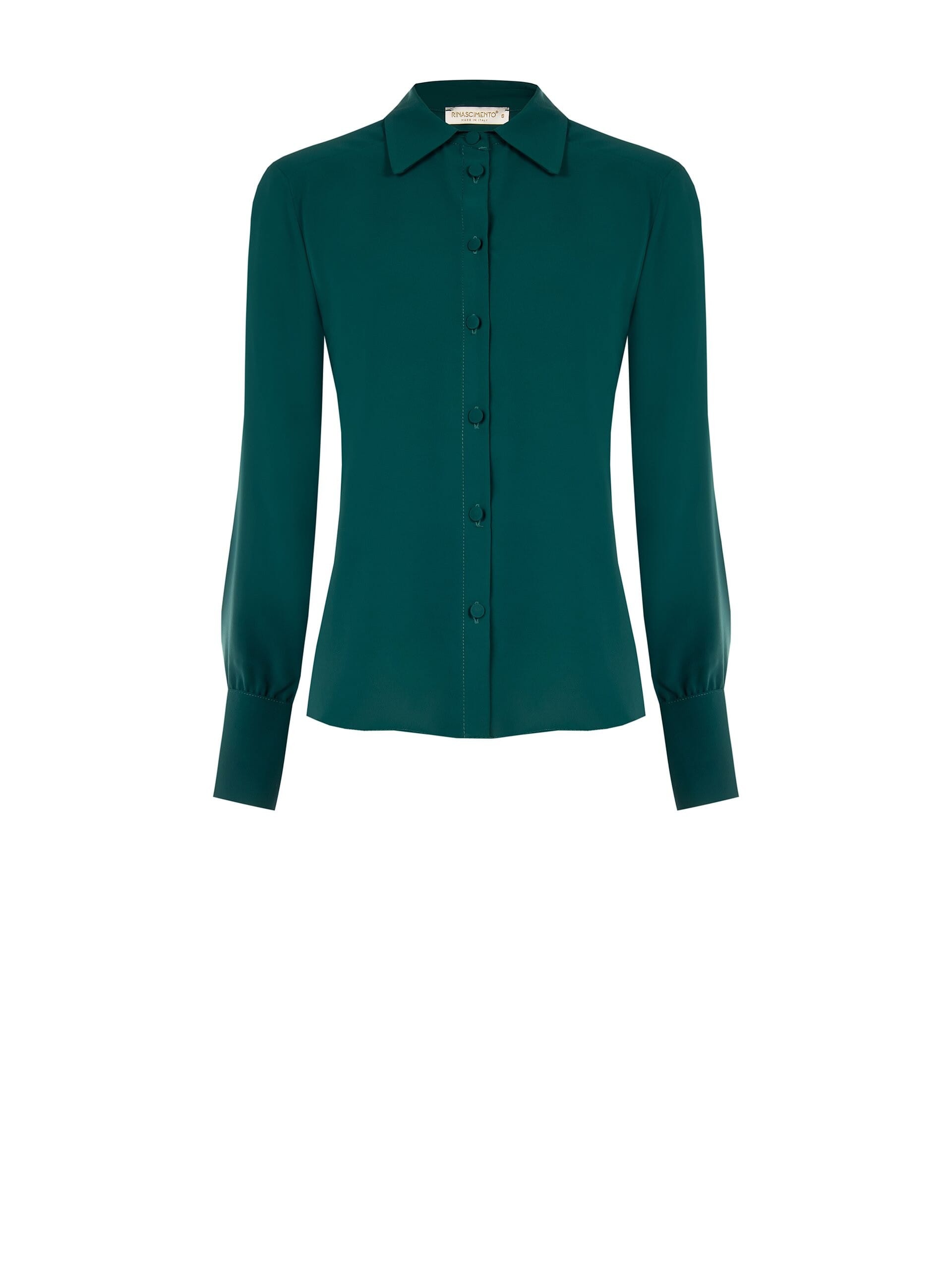 Fluid Satin Shirt With Coordinated Buttons Rinascimento