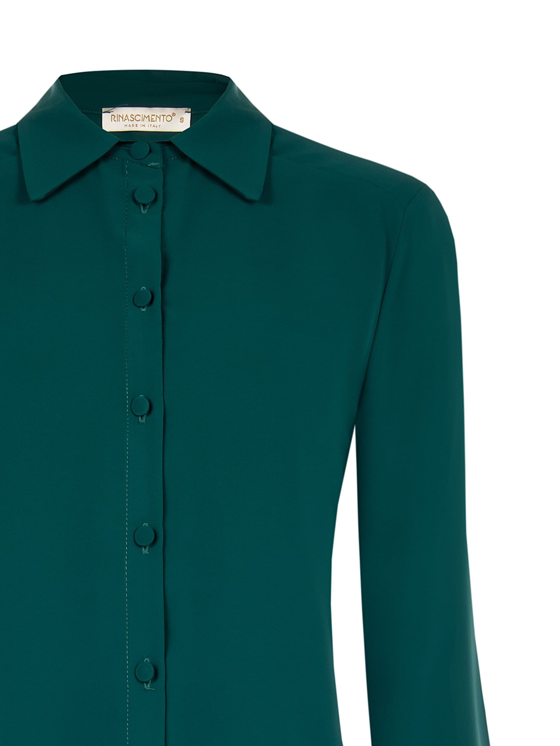 Fluid Satin Shirt With Coordinated Buttons Rinascimento