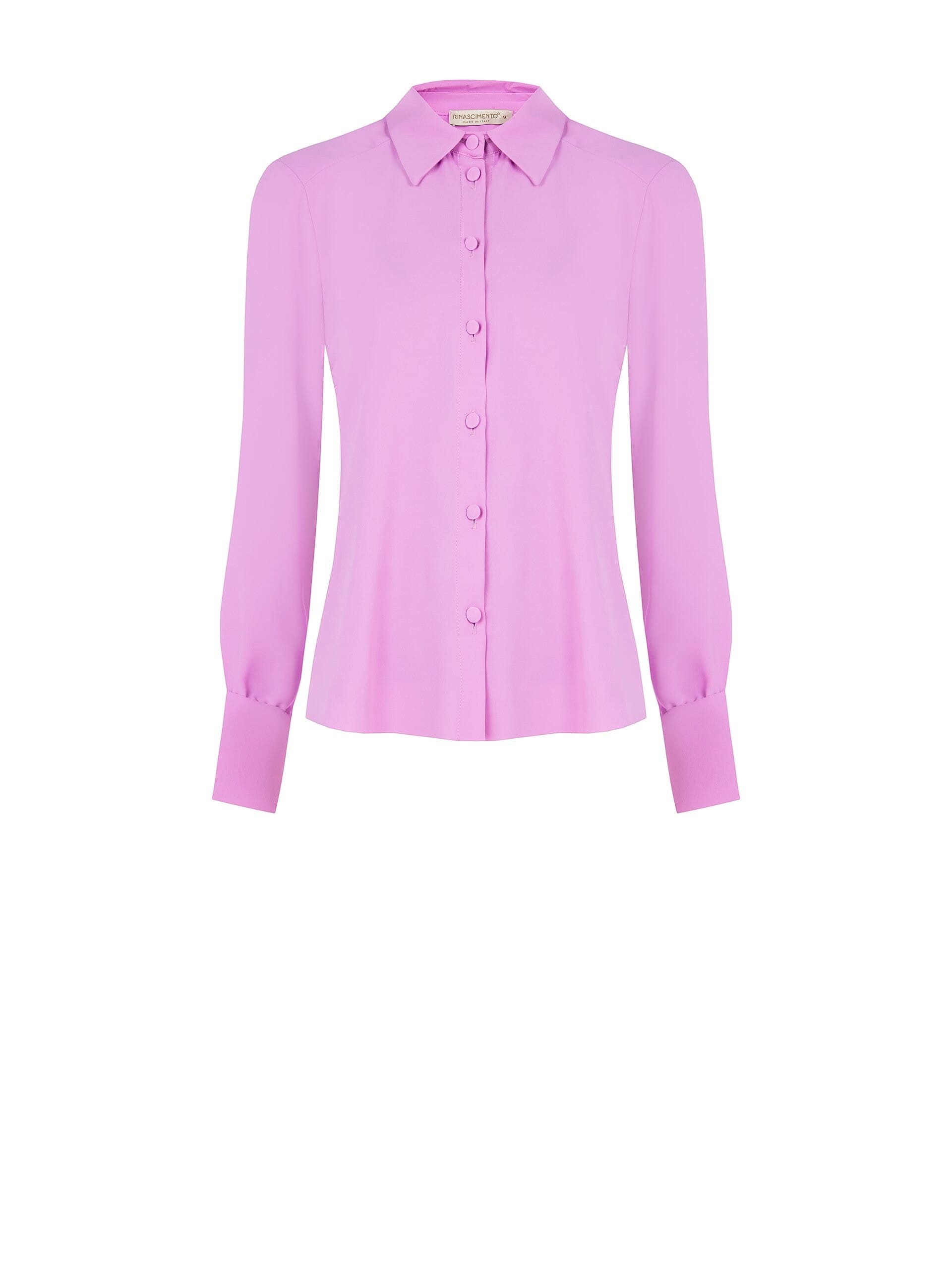 Fluid Satin Shirt With Coordinated Buttons Rinascimento