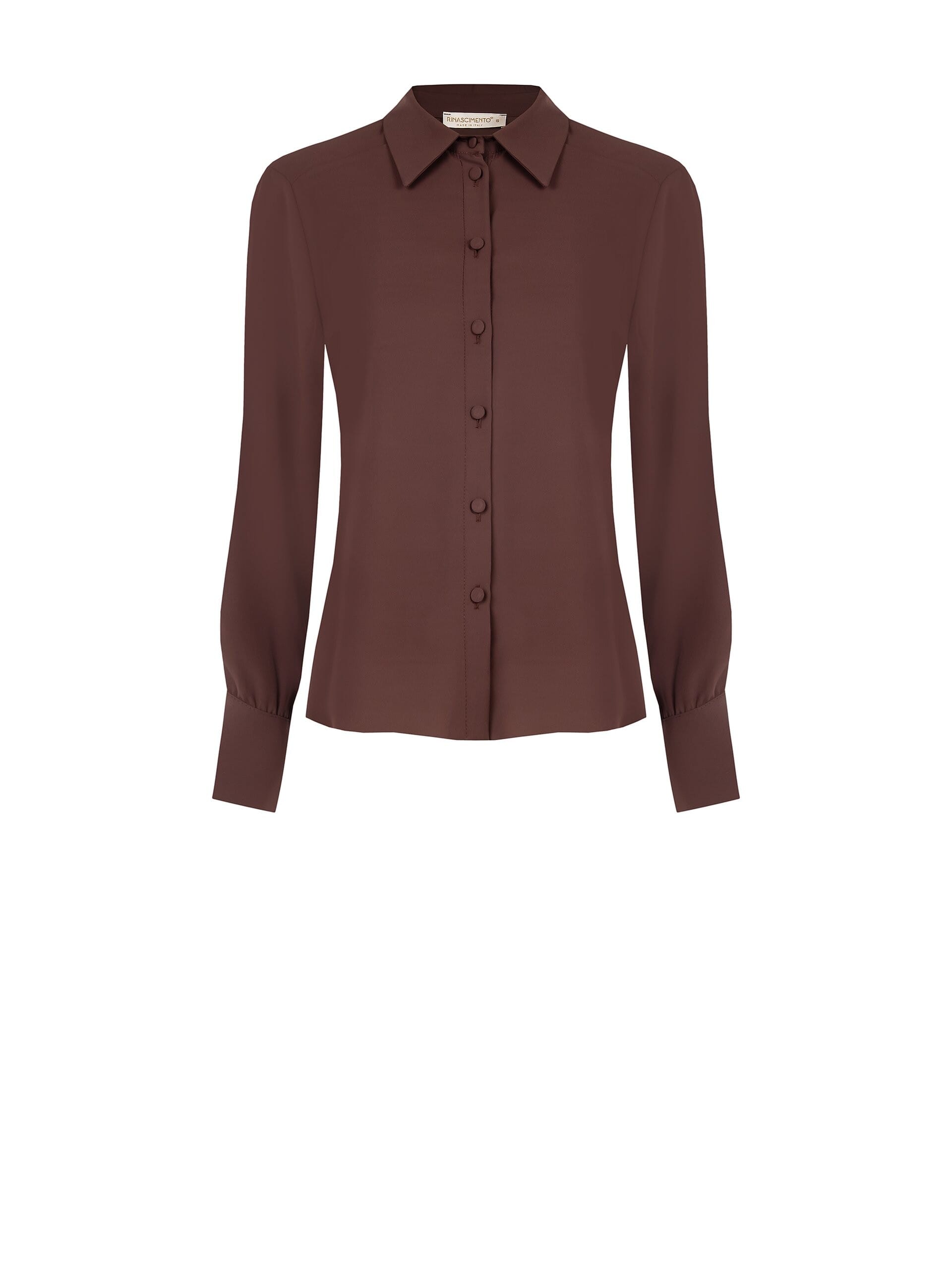 Fluid Satin Shirt With Coordinated Buttons Rinascimento