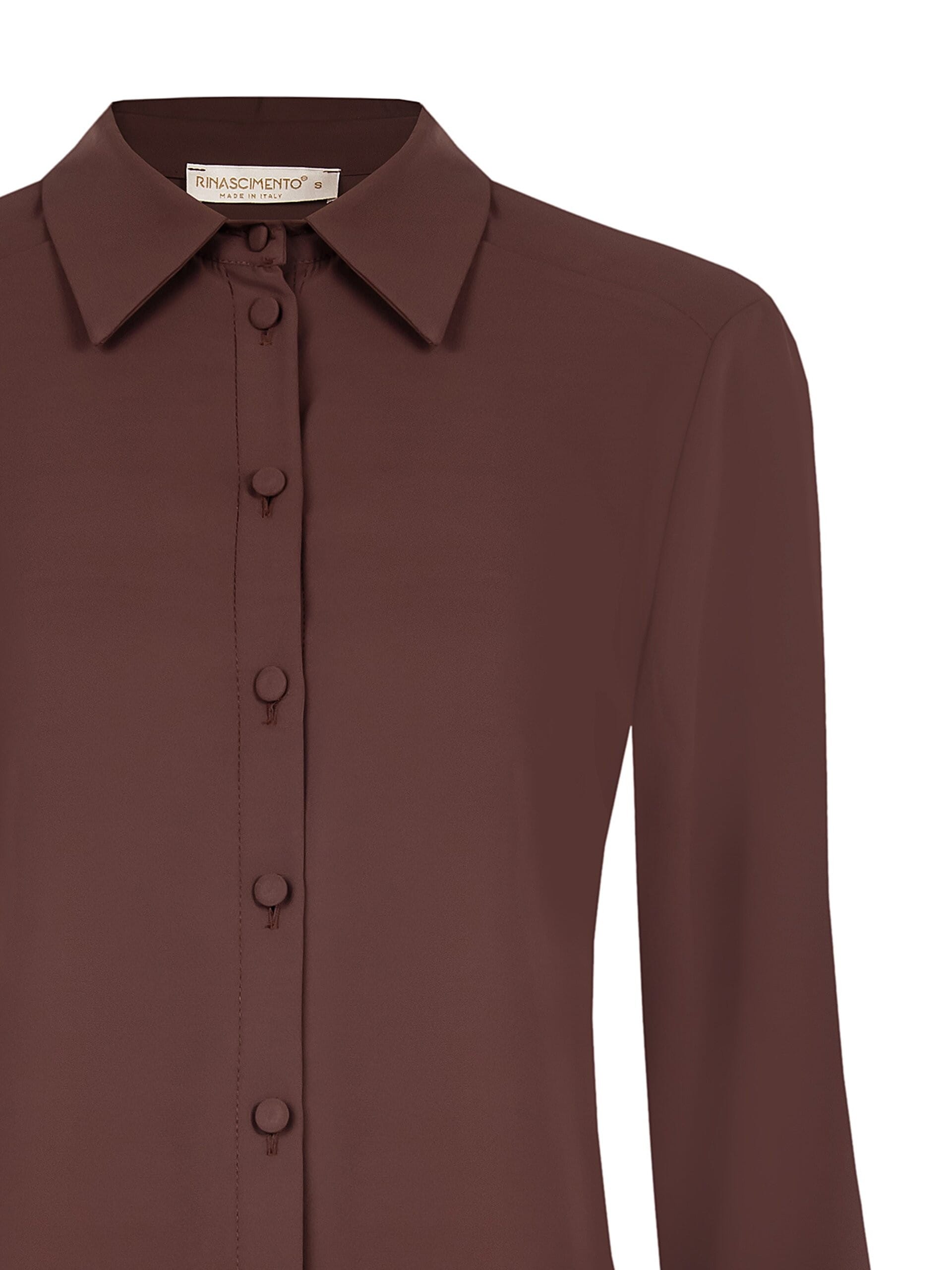 Fluid Satin Shirt With Coordinated Buttons Rinascimento