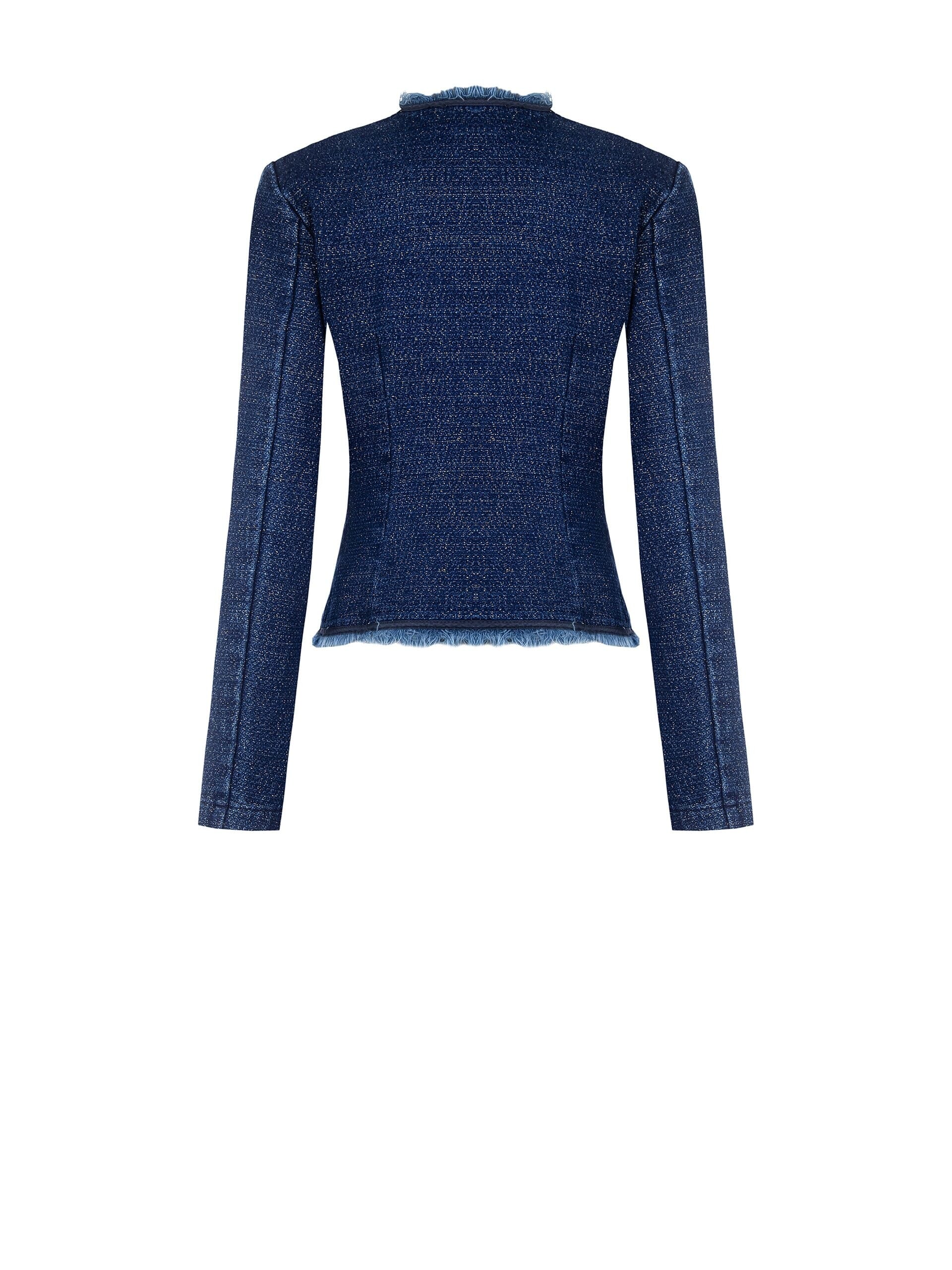 Fitted Cotton Jacket With Lurex And Logo Buttons Rinascimento