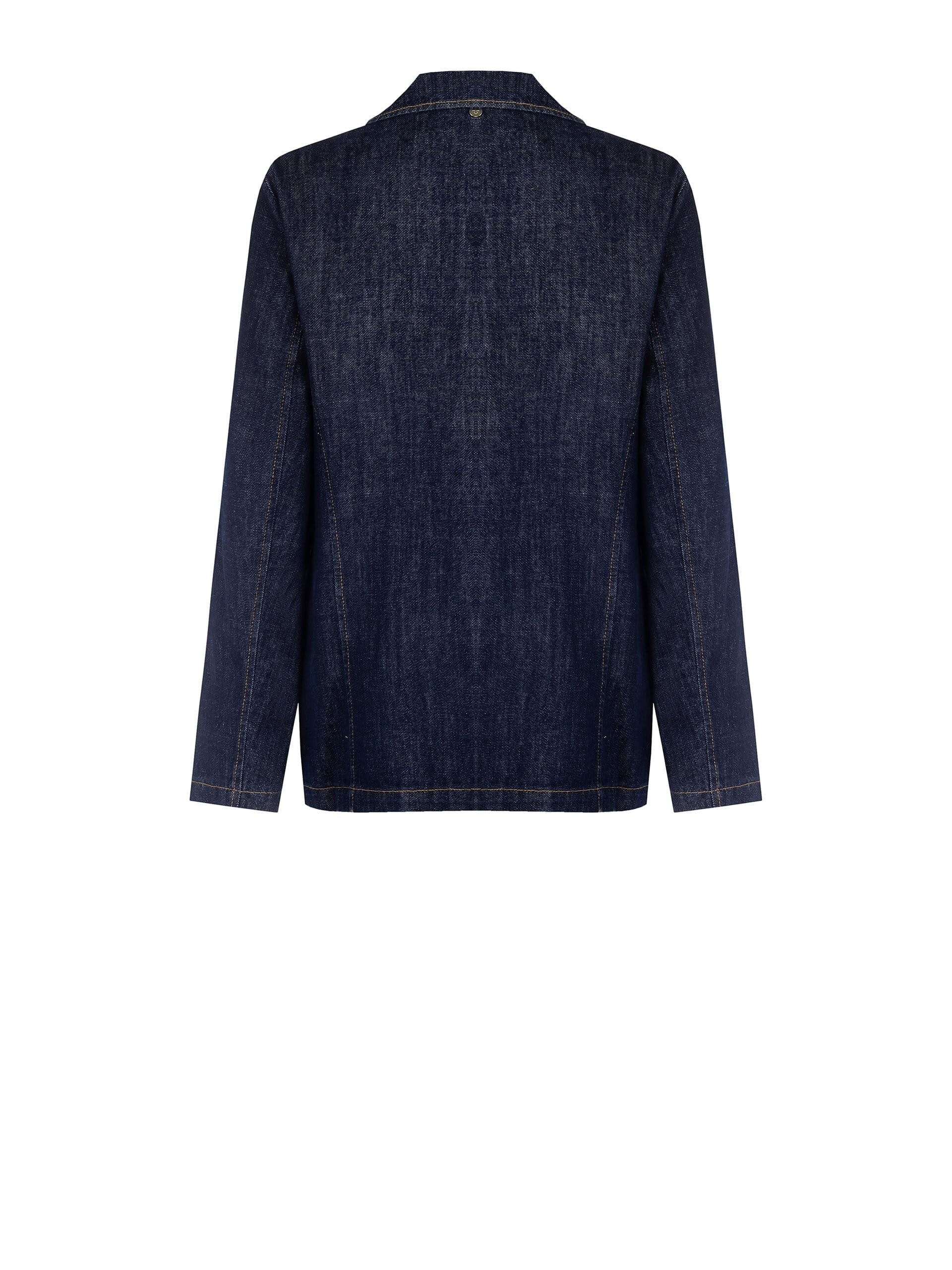 Giacca Blazer Sfiancata In Denim Con Tasche Rinascimento