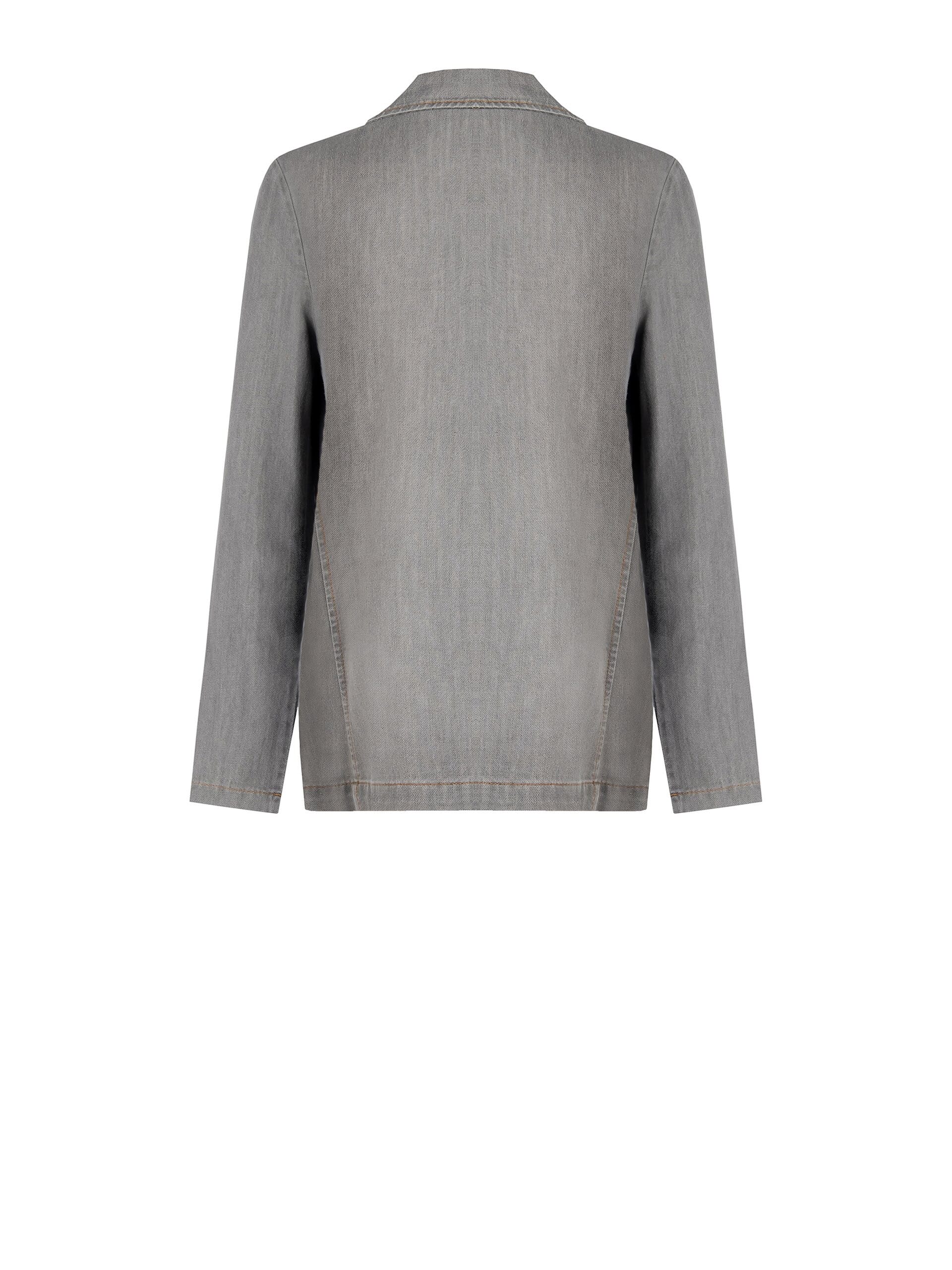 Giacca Blazer Sfiancata In Denim Con Tasche Rinascimento