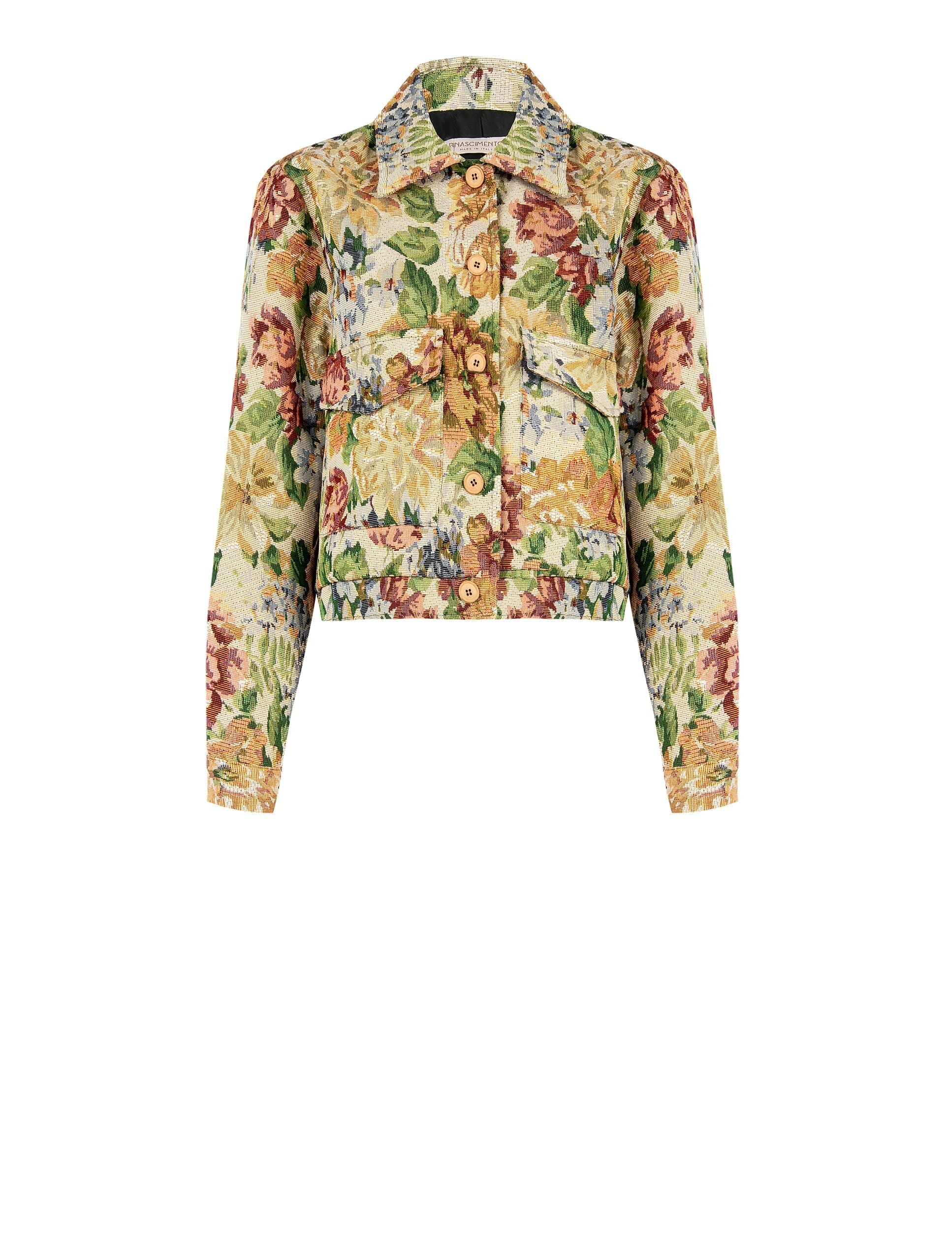 Floral Jacket With Maxi Pockets Rinascimento