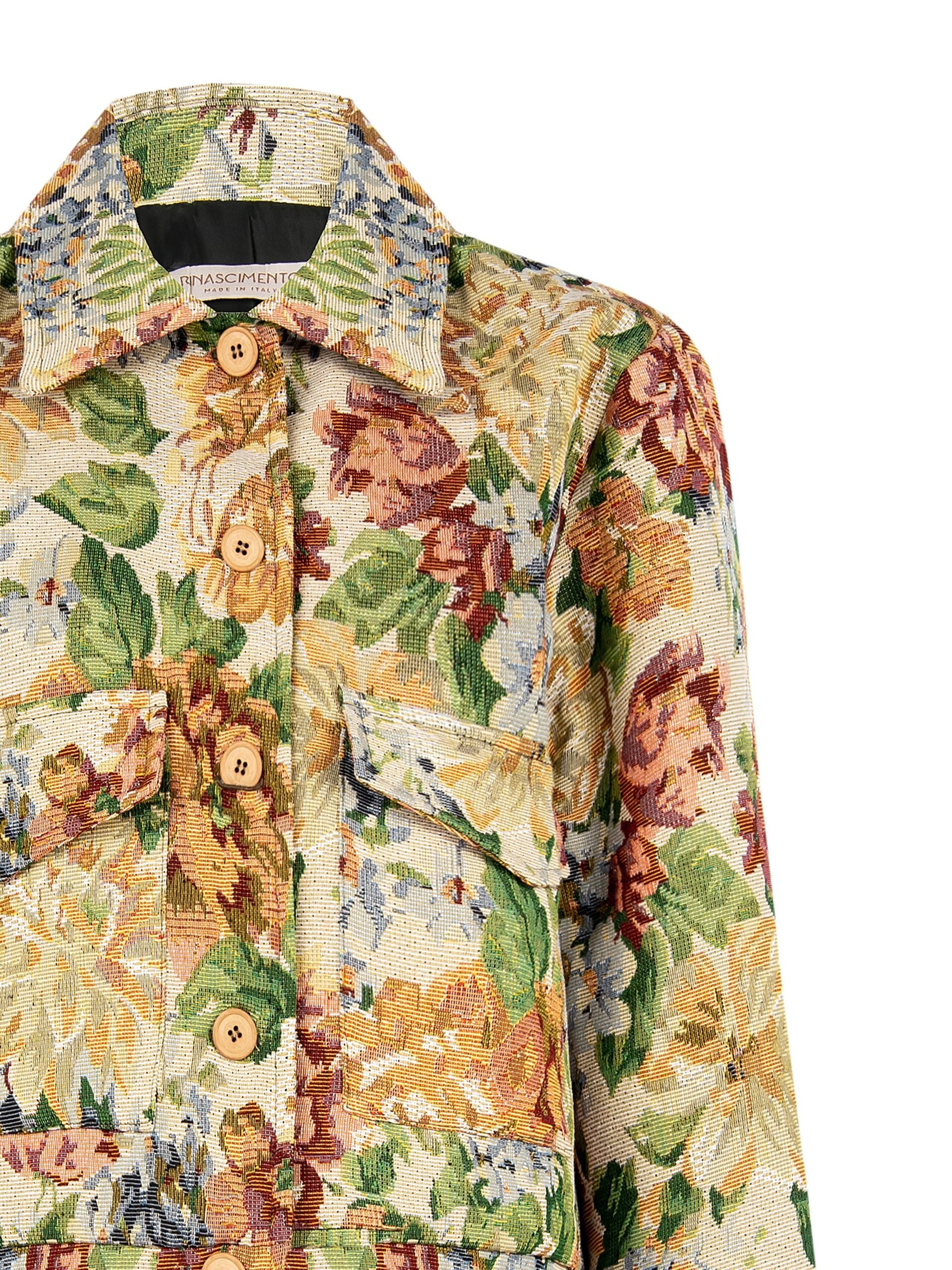 Floral Jacket With Maxi Pockets Rinascimento