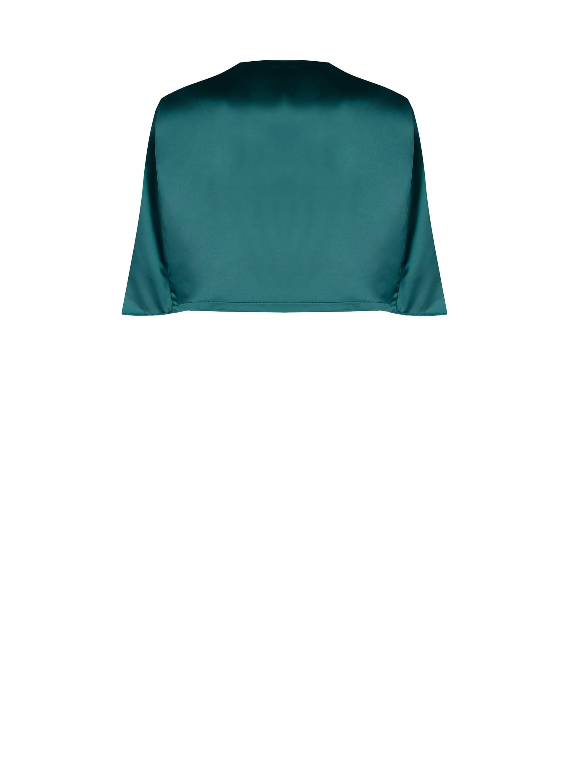 Satin Bolero Shrug With Open Sleeves Effect Mantle Rinascimento
