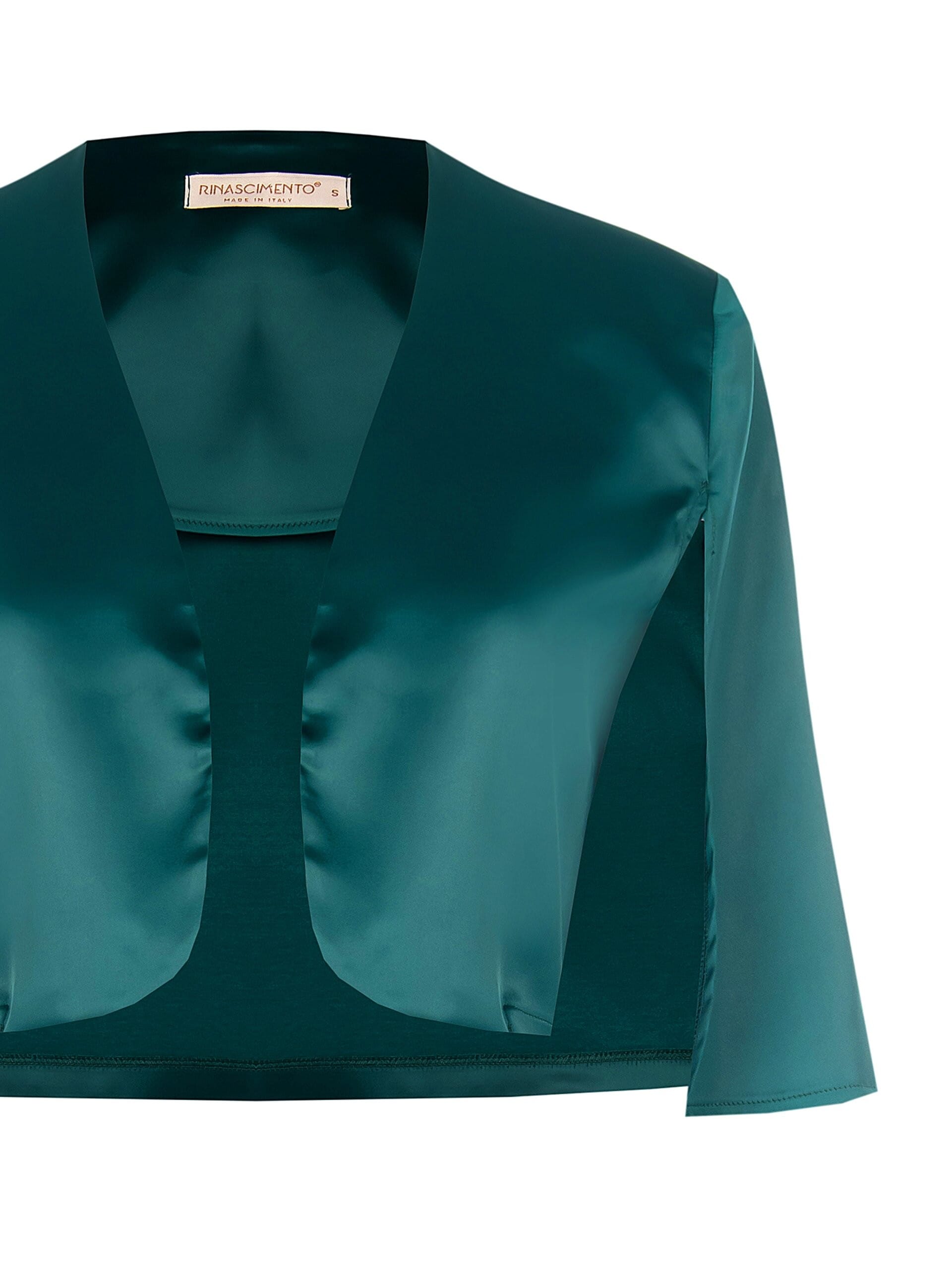 Satin Bolero Shrug With Open Sleeves Effect Mantle Rinascimento