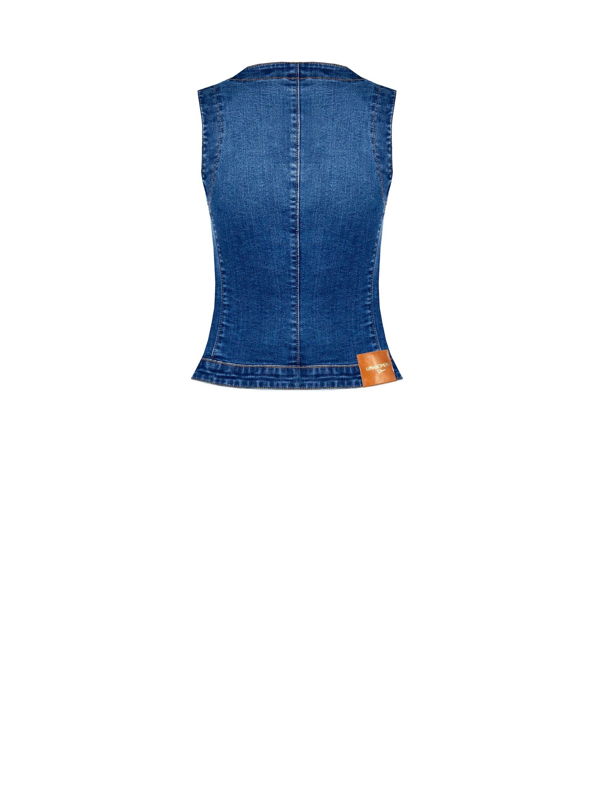 Rinascimento - Gilet moulant en denim extensible
