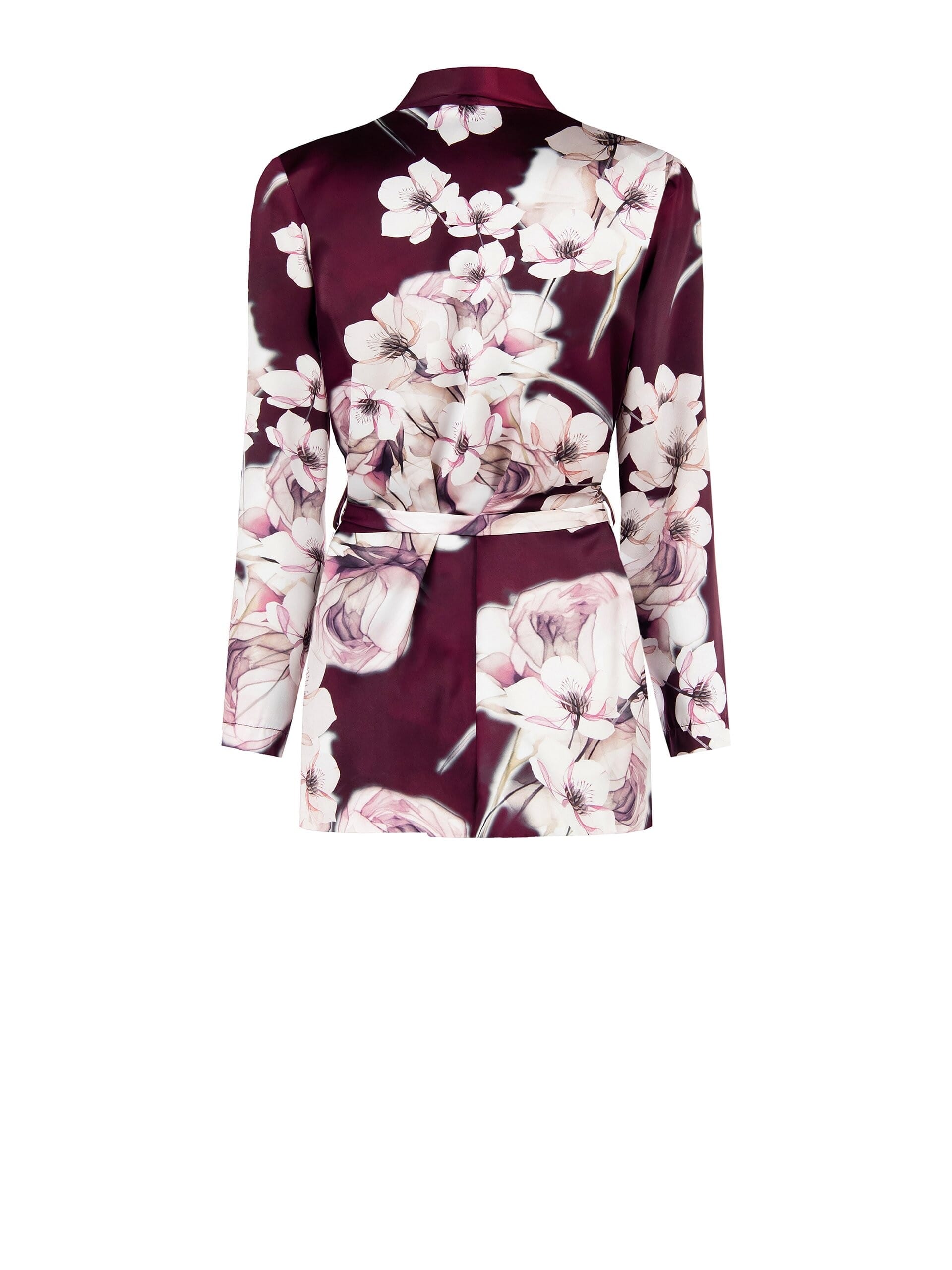 Giacca Kimono In Raso Con Cintura Coordinata E Spalline Rinascimento