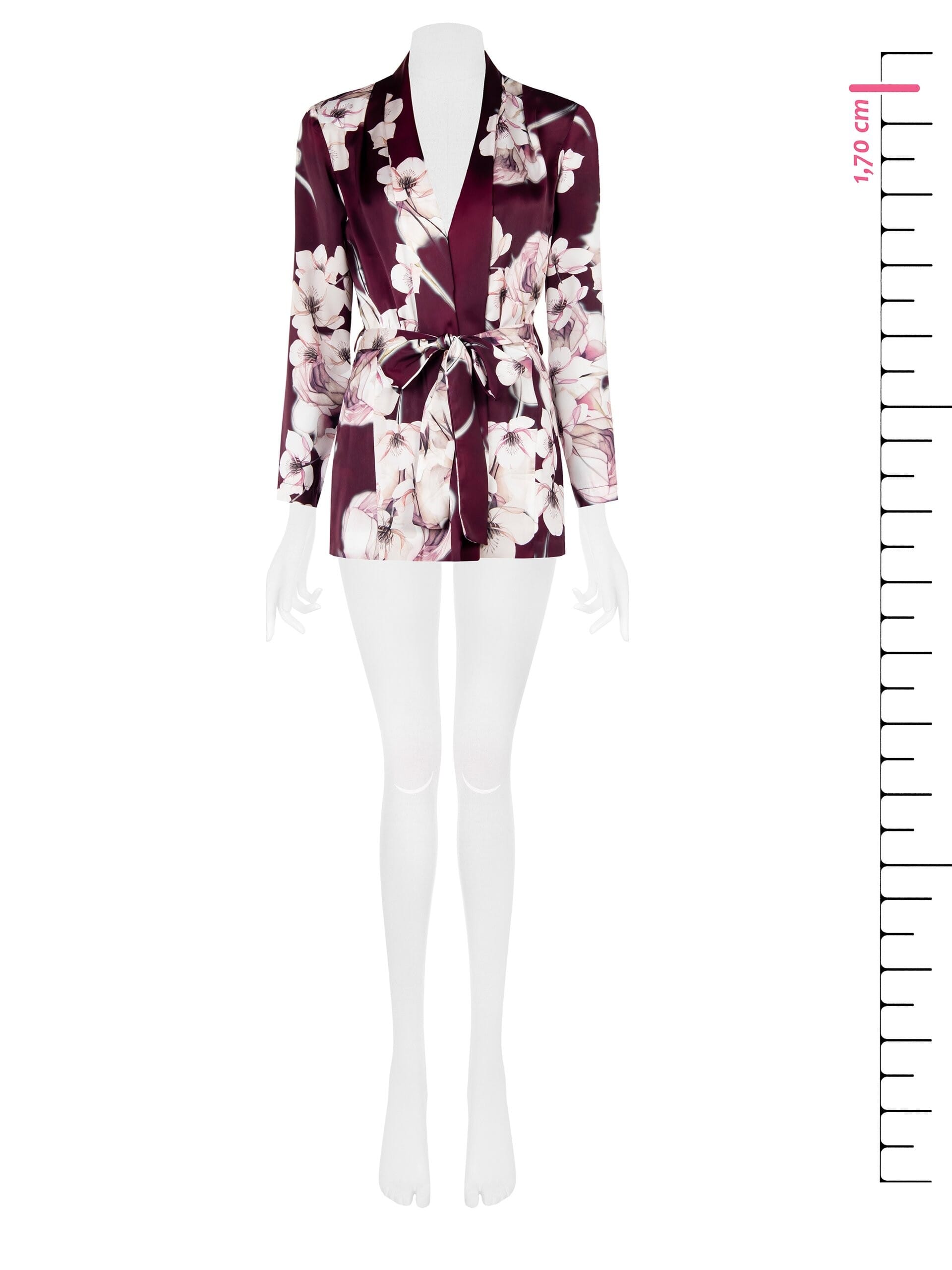 Giacca Kimono In Raso Con Cintura Coordinata E Spalline Rinascimento