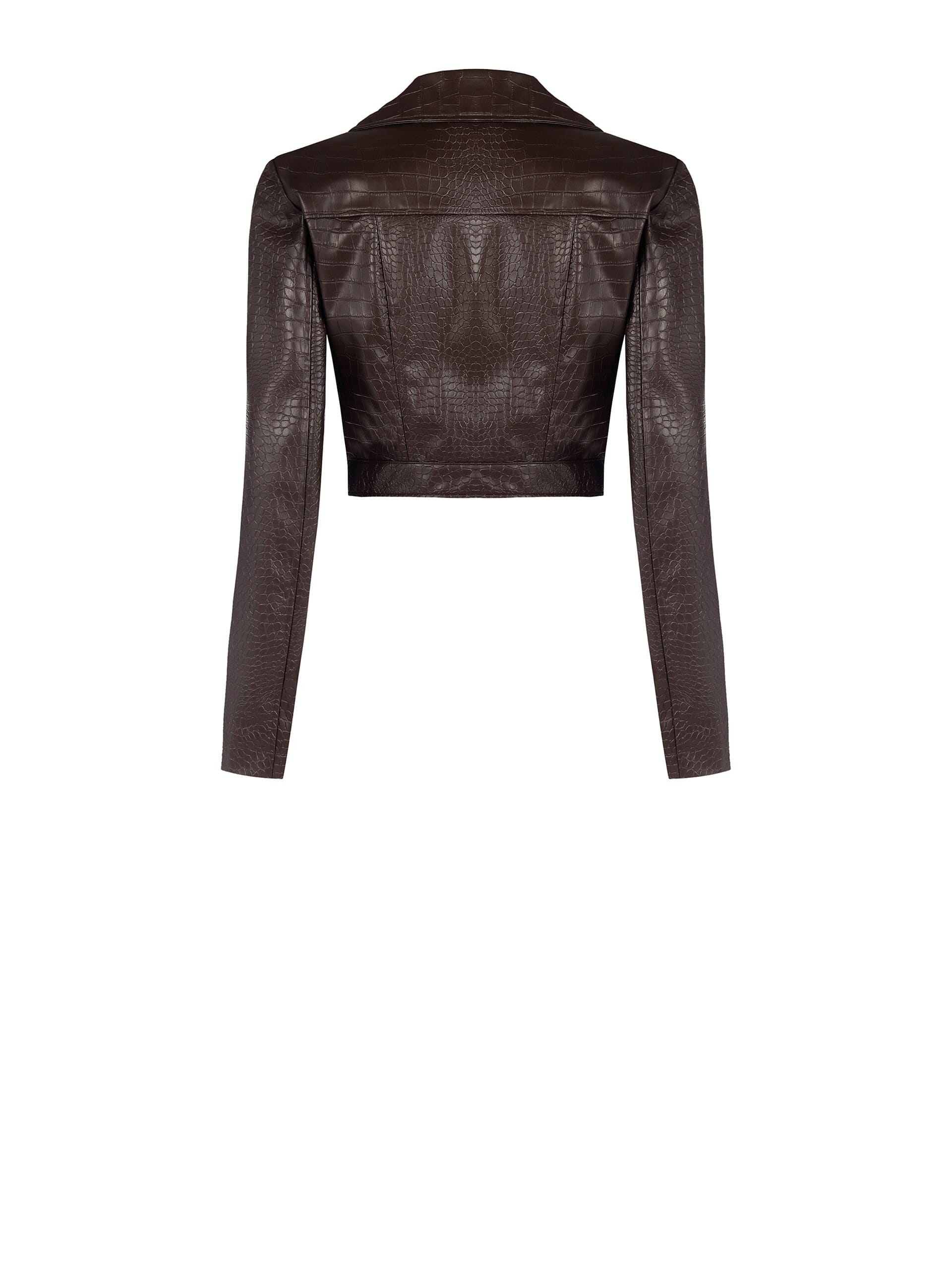 Giubbotto Chiodo Corto In Similpelle Cocco Rinascimento