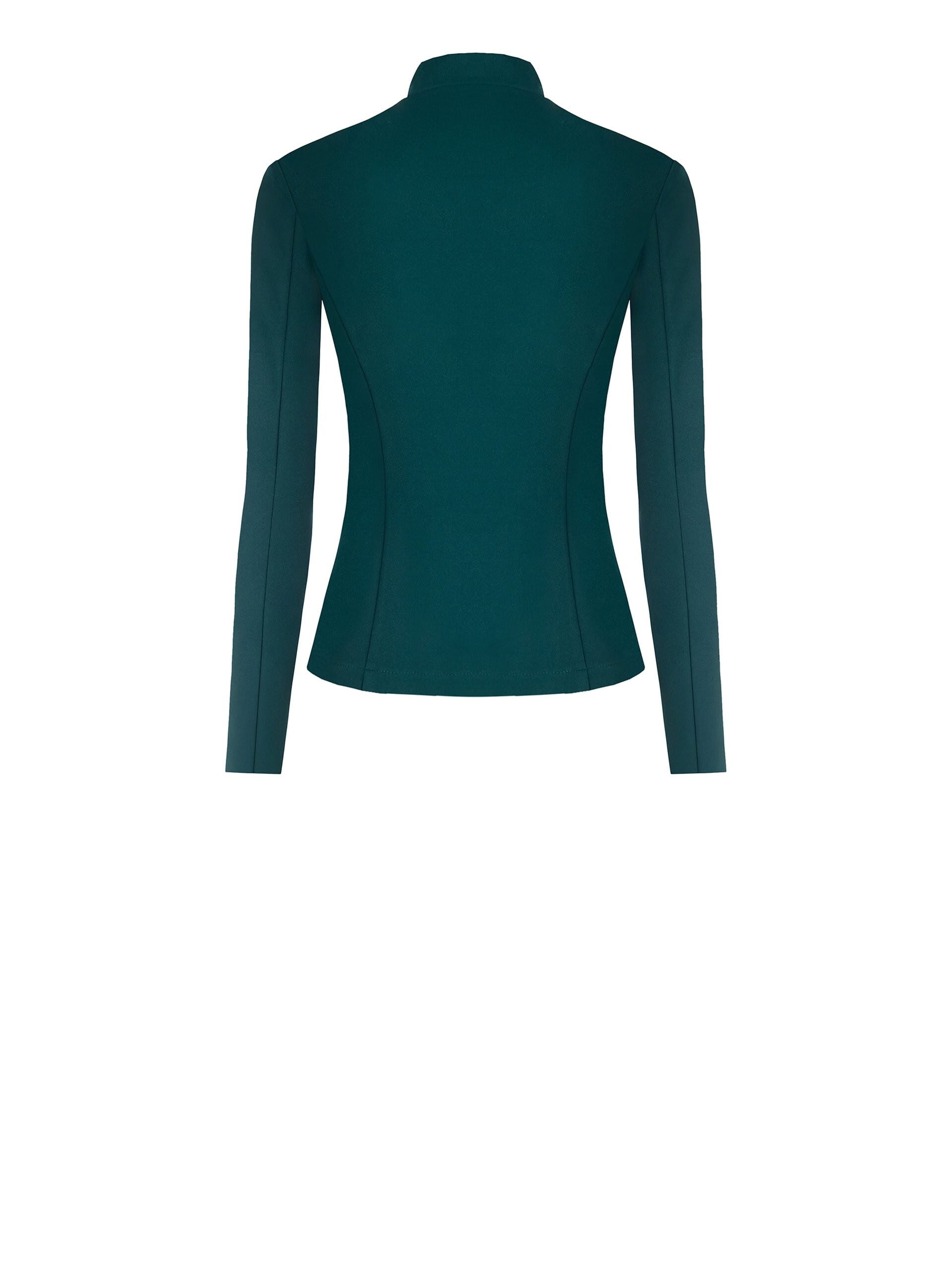 Giacca Sfiancata In Scuba Crepe Con Zip Logo Rinascimento