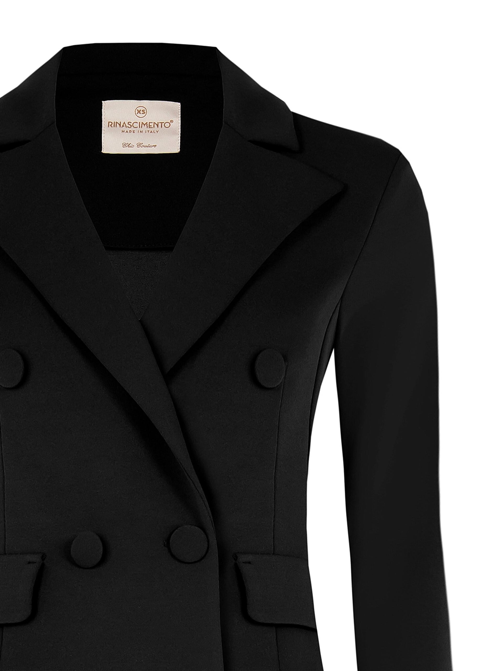 Giacca Blazer Corta Sfiancata In Scuba Crepe Rinascimento