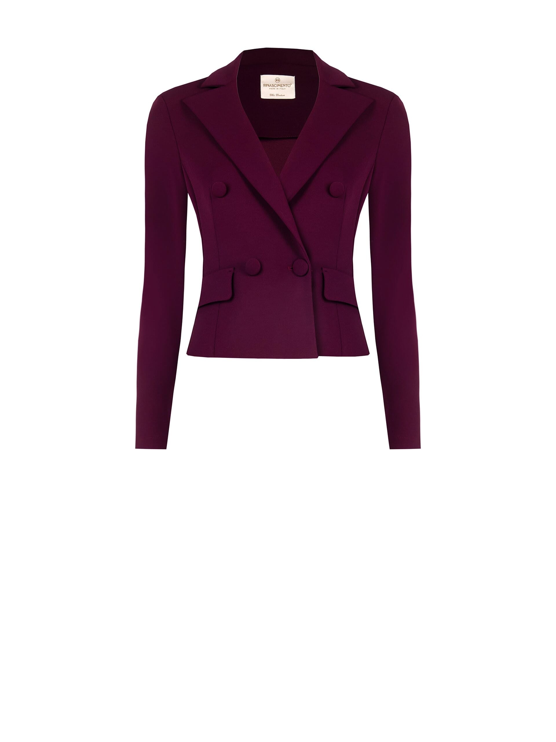 Giacca Blazer Corta Sfiancata In Scuba Crepe Rinascimento