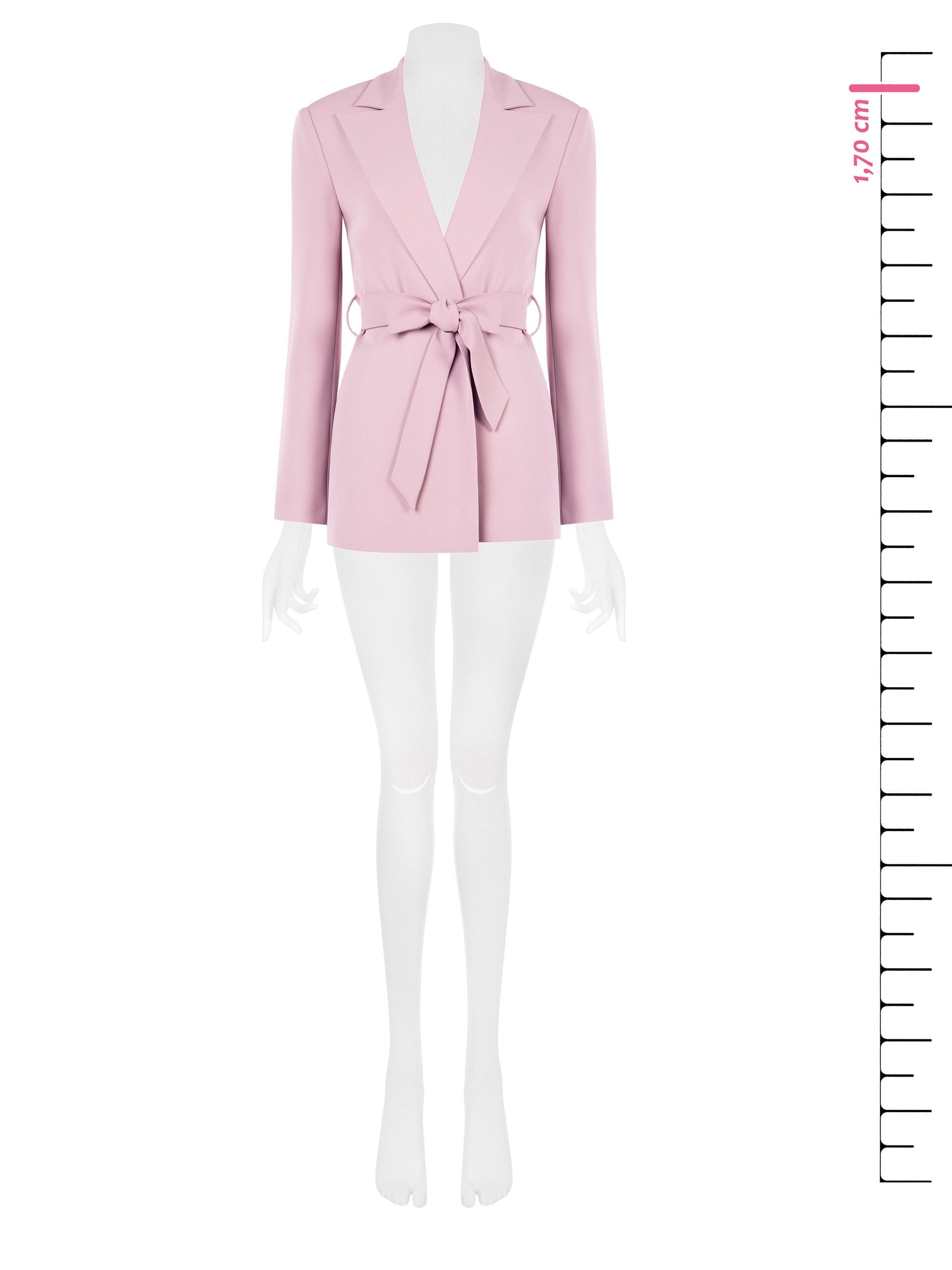 Fluid Crepe Open Blazer Jacket With Coordinated Belt Rinascimento