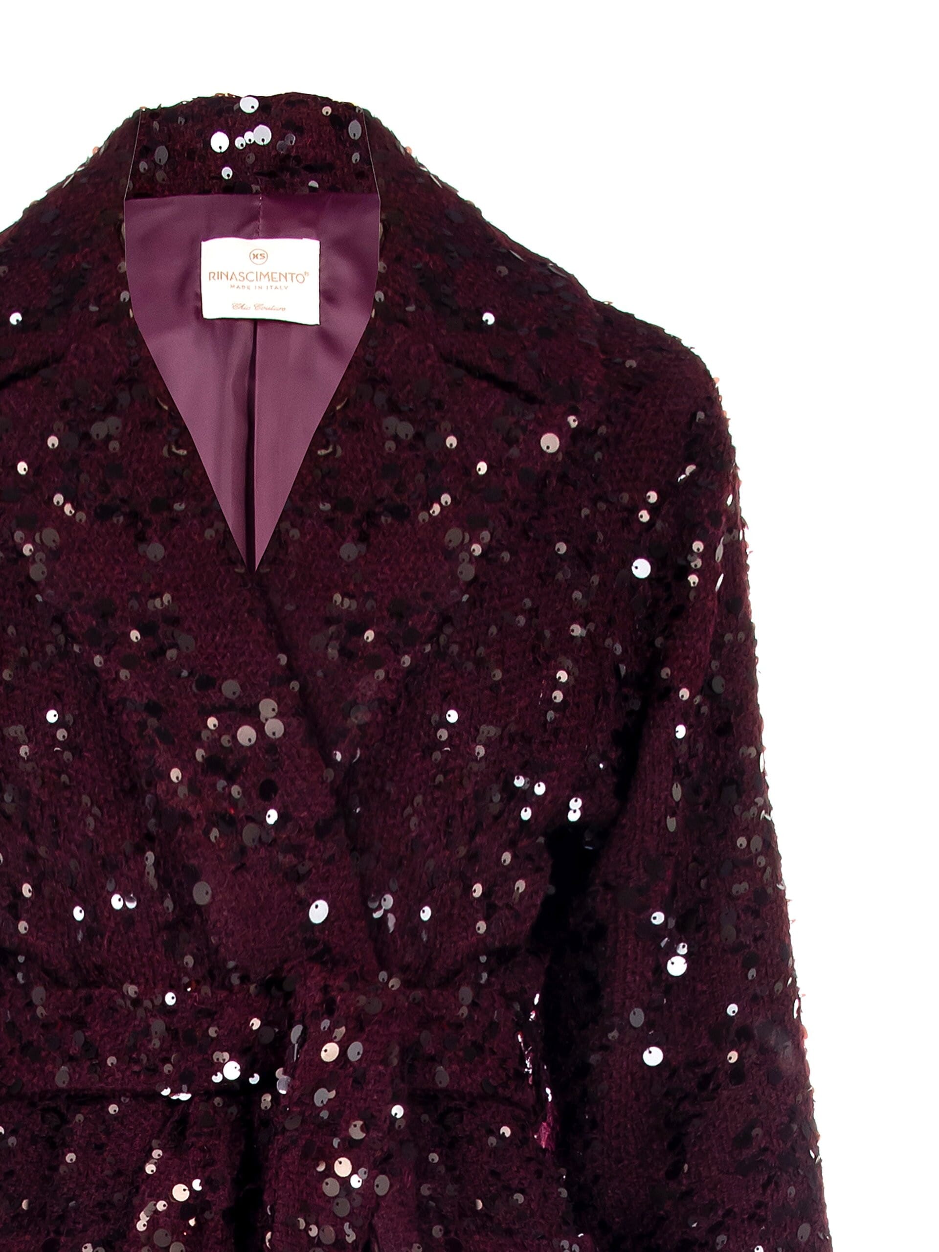 Cappotto Lungo Spolverino Ricoperto Di Strass Grandi Con Cintura Coordinata Rinascimento