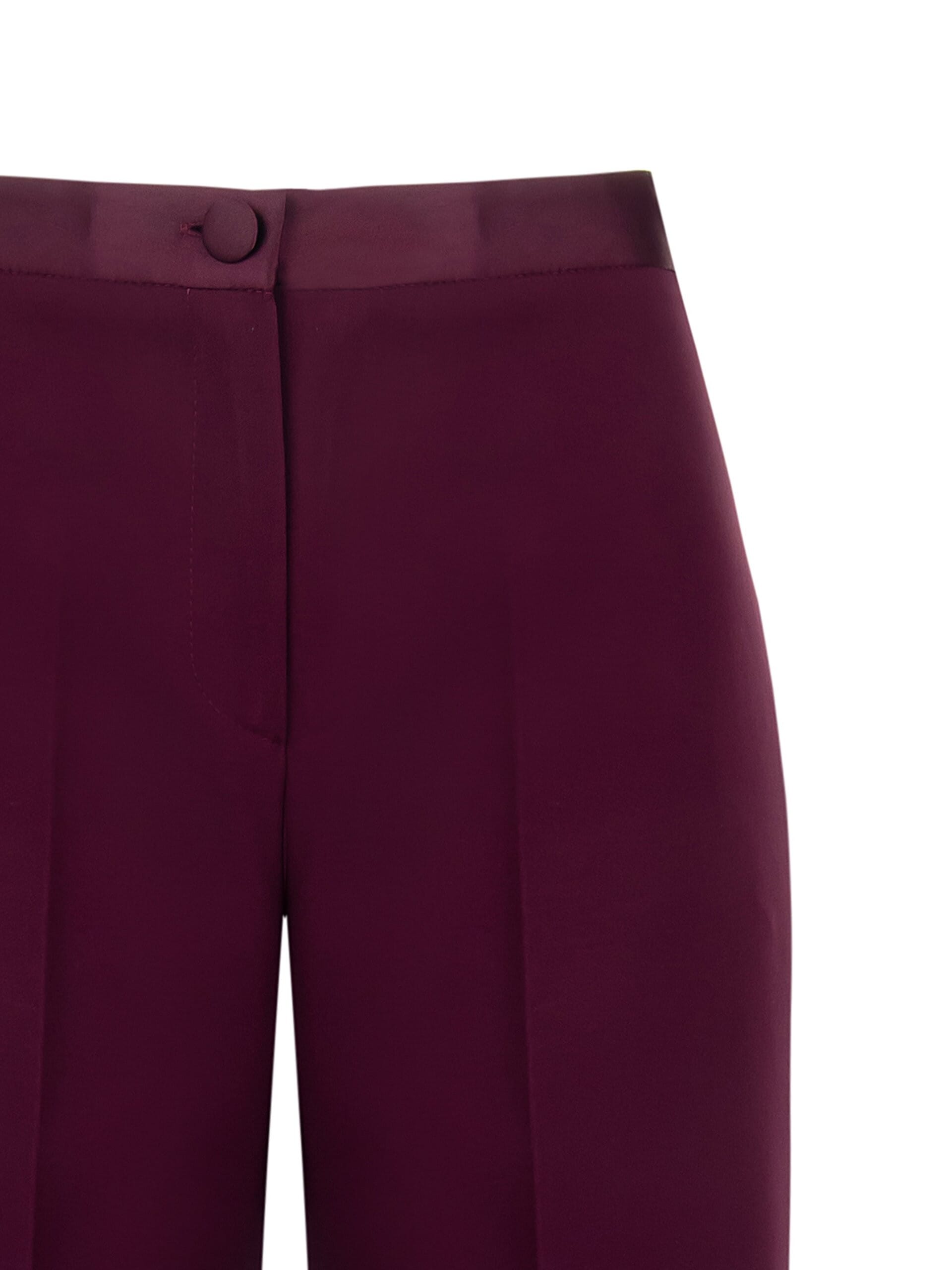Pantaloni Palazzo In Tessuto Bi-Stretch Con Vita In Raso Rinascimento