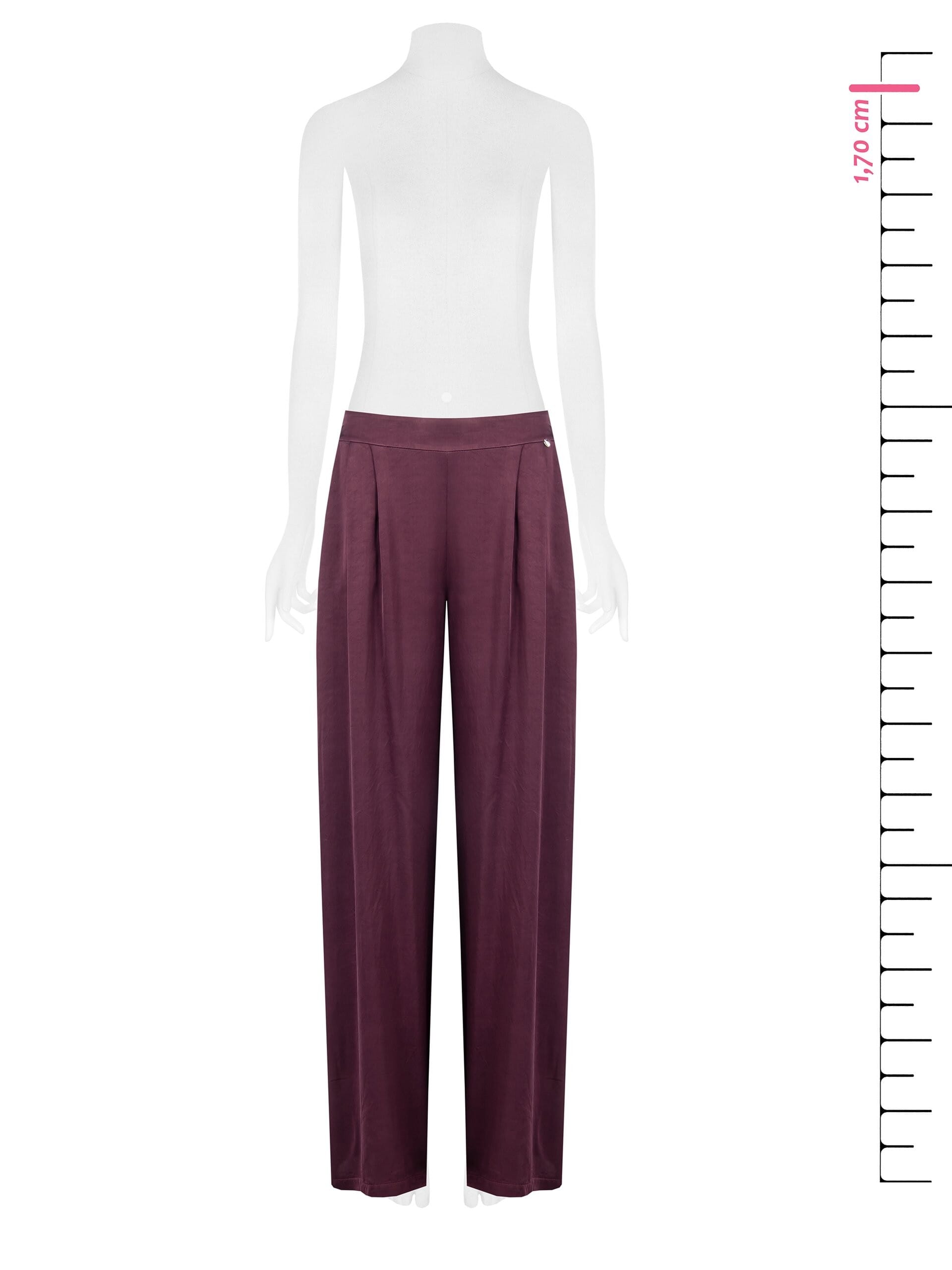 Satin Palazzo Trousers With Elastic Back And Pockets Rinascimento