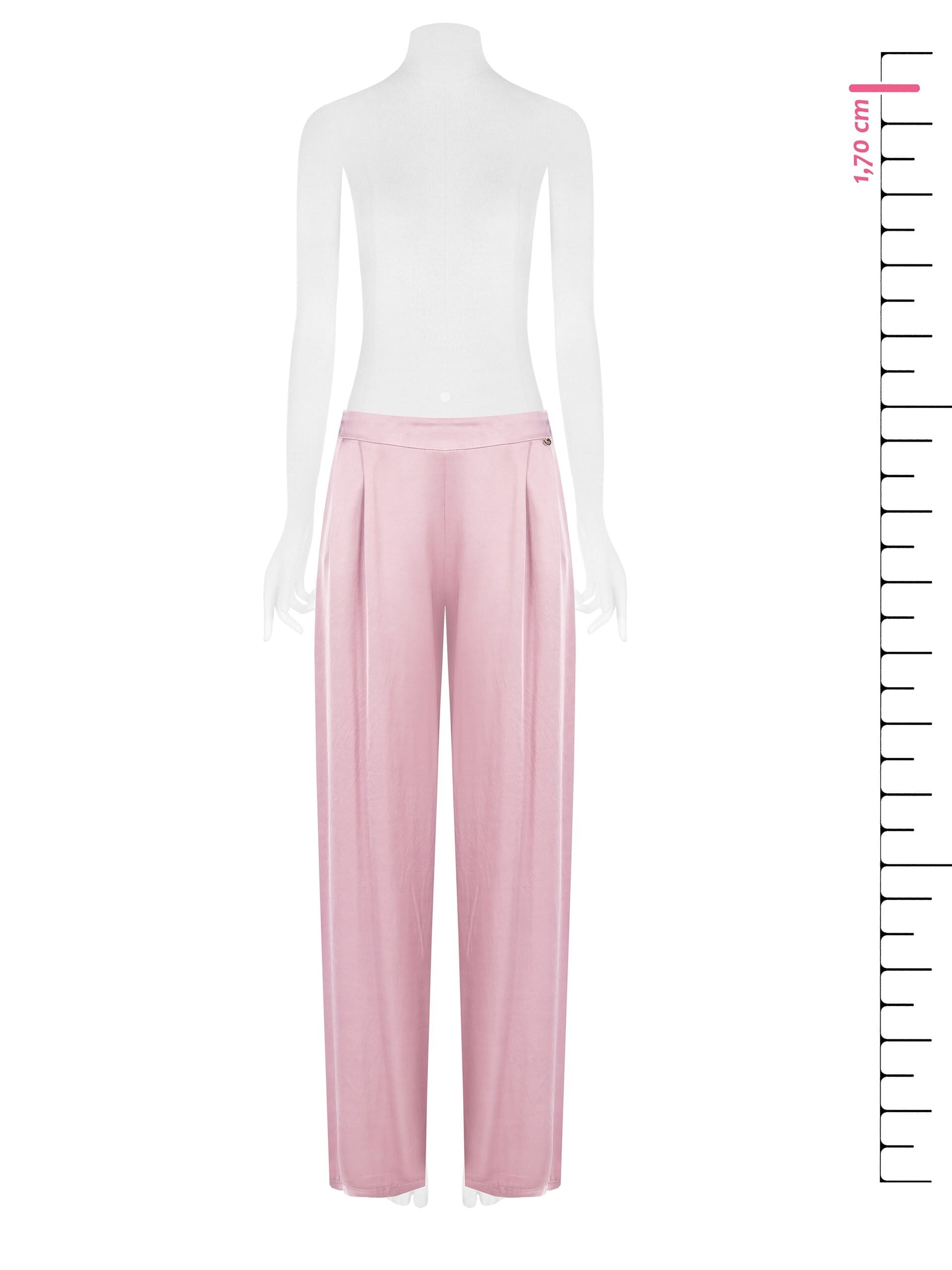 Satin Palazzo Trousers With Elastic Back And Pockets Rinascimento