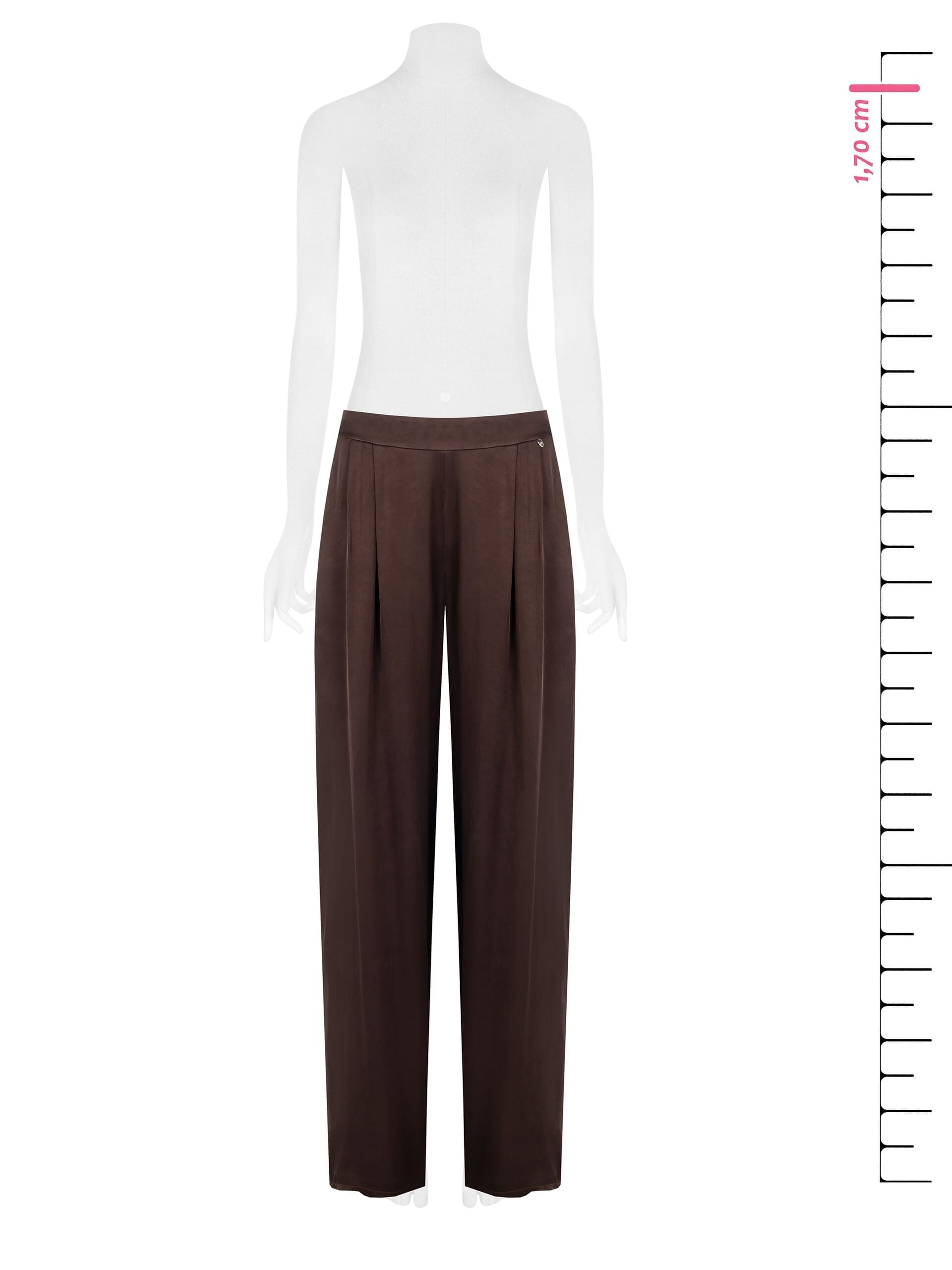 Satin Palazzo Trousers With Elastic Back And Pockets Rinascimento
