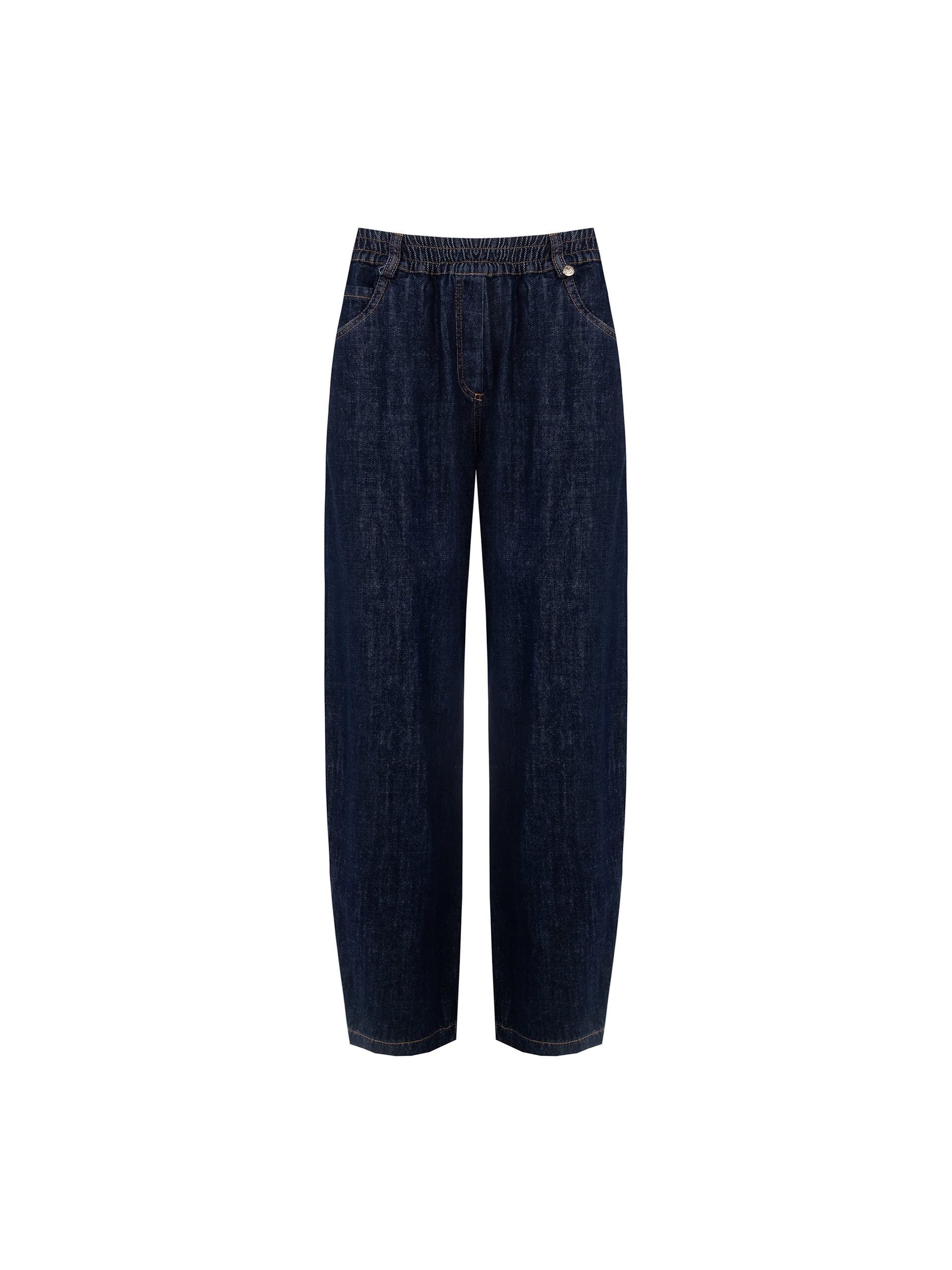 Jeans Larghi Barrel Con Elastico In Vita Rinascimento