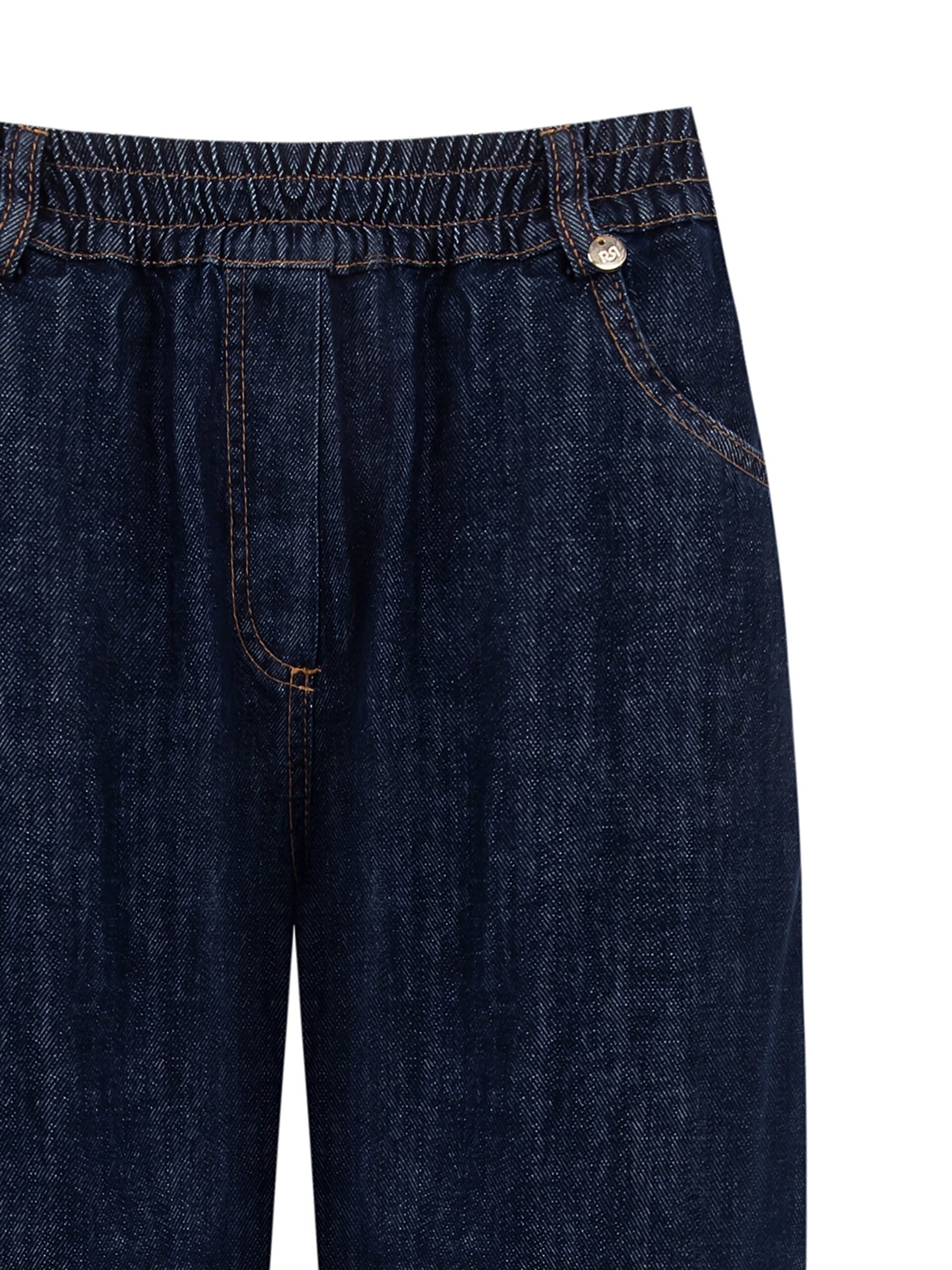 Jeans Larghi Barrel Con Elastico In Vita Rinascimento