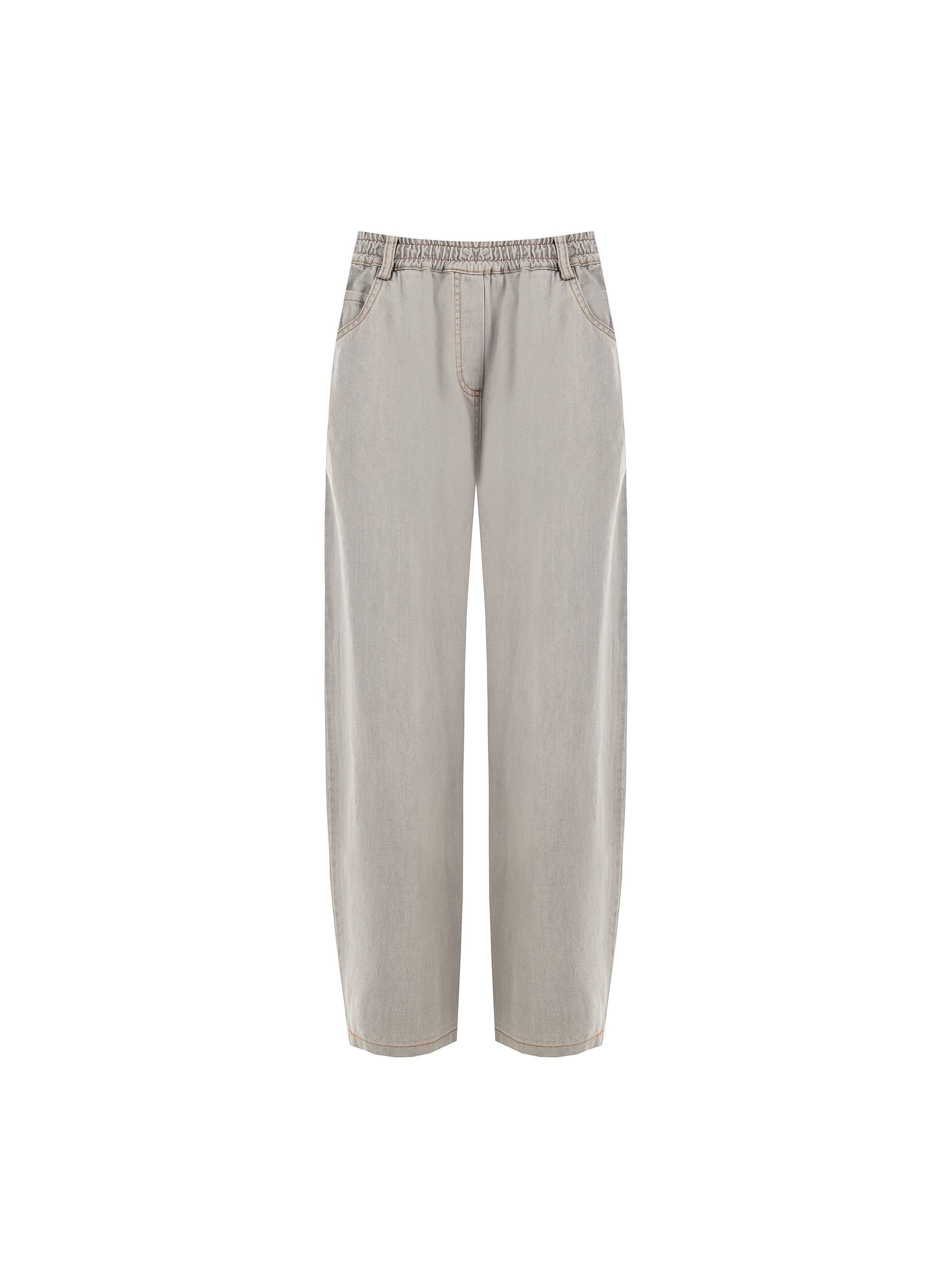 Jeans Larghi Barrel Con Elastico In Vita Rinascimento