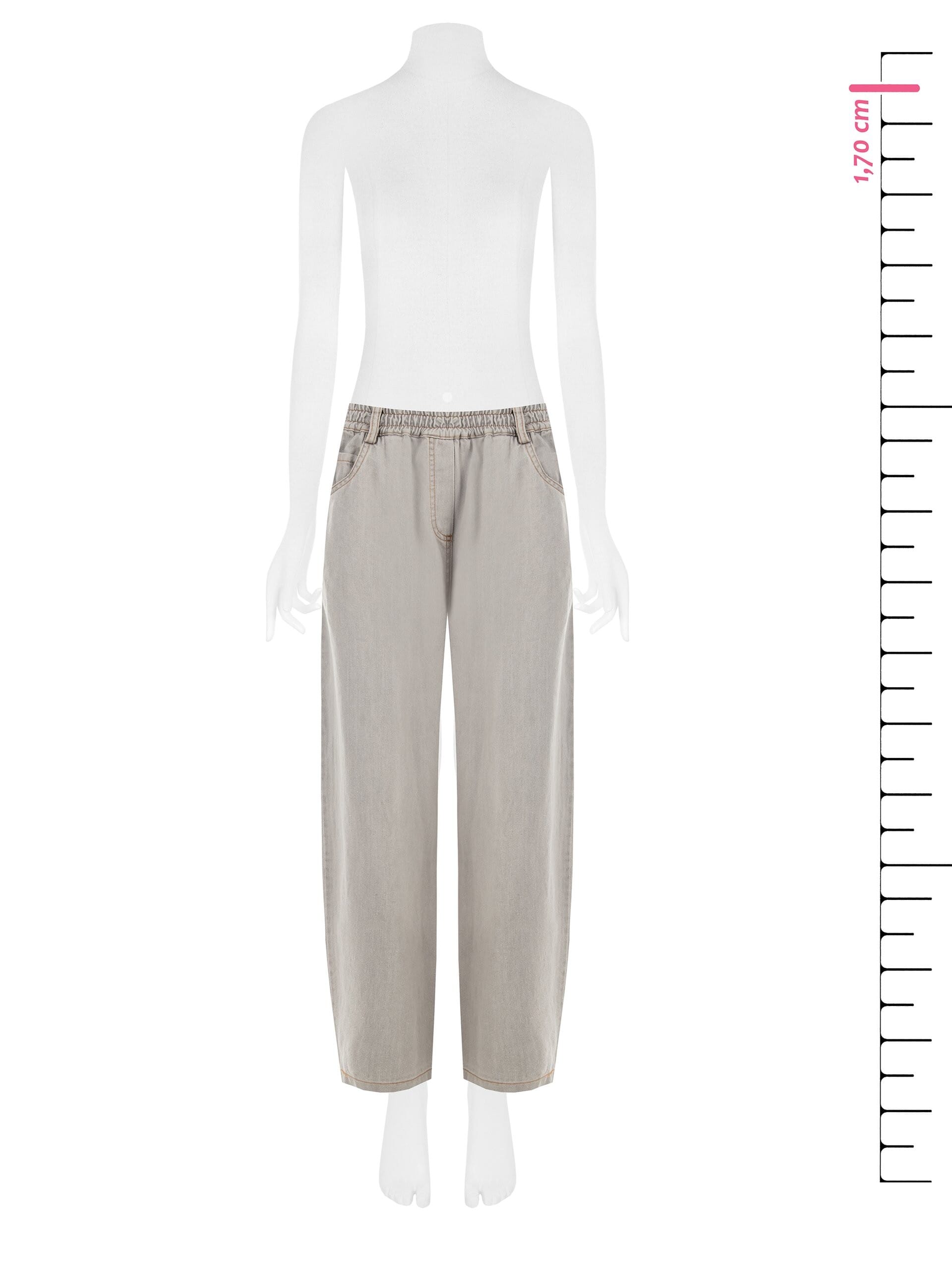 Jeans Larghi Barrel Con Elastico In Vita Rinascimento