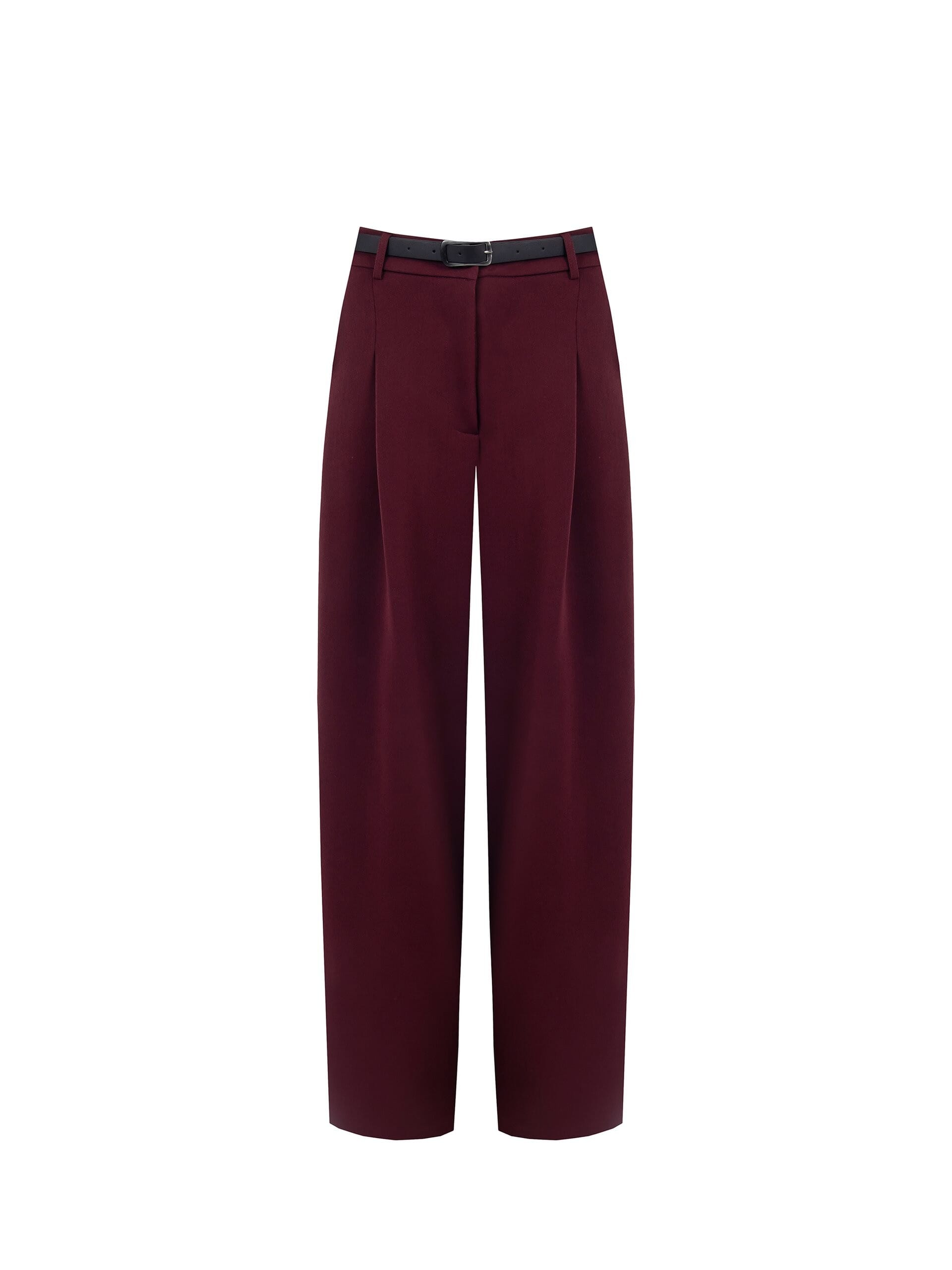 Pantaloni Palazzo Con Tasche E Cintura In Similpelle Abbinata Rinascimento