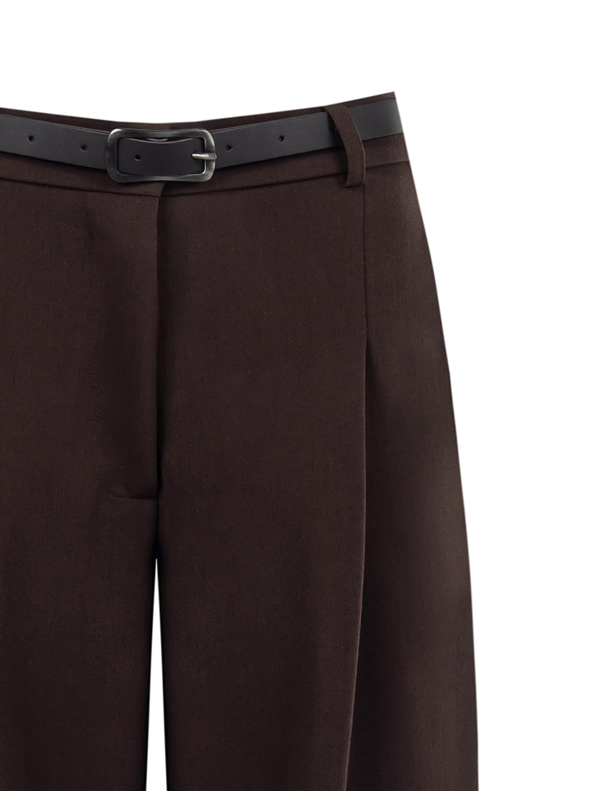 Pantaloni Palazzo Con Tasche E Cintura In Similpelle Abbinata Rinascimento