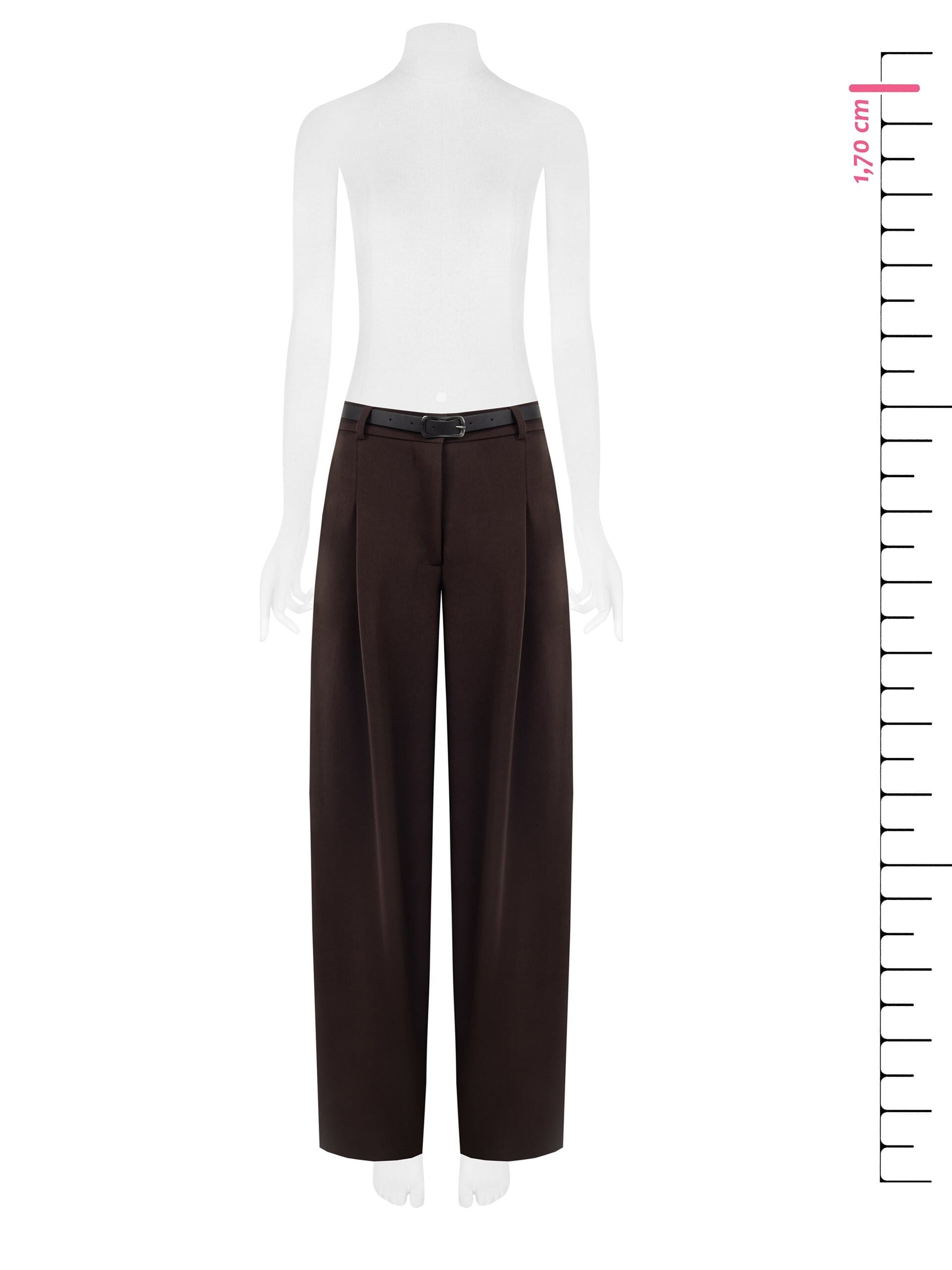 Pantaloni Palazzo Con Tasche E Cintura In Similpelle Abbinata Rinascimento