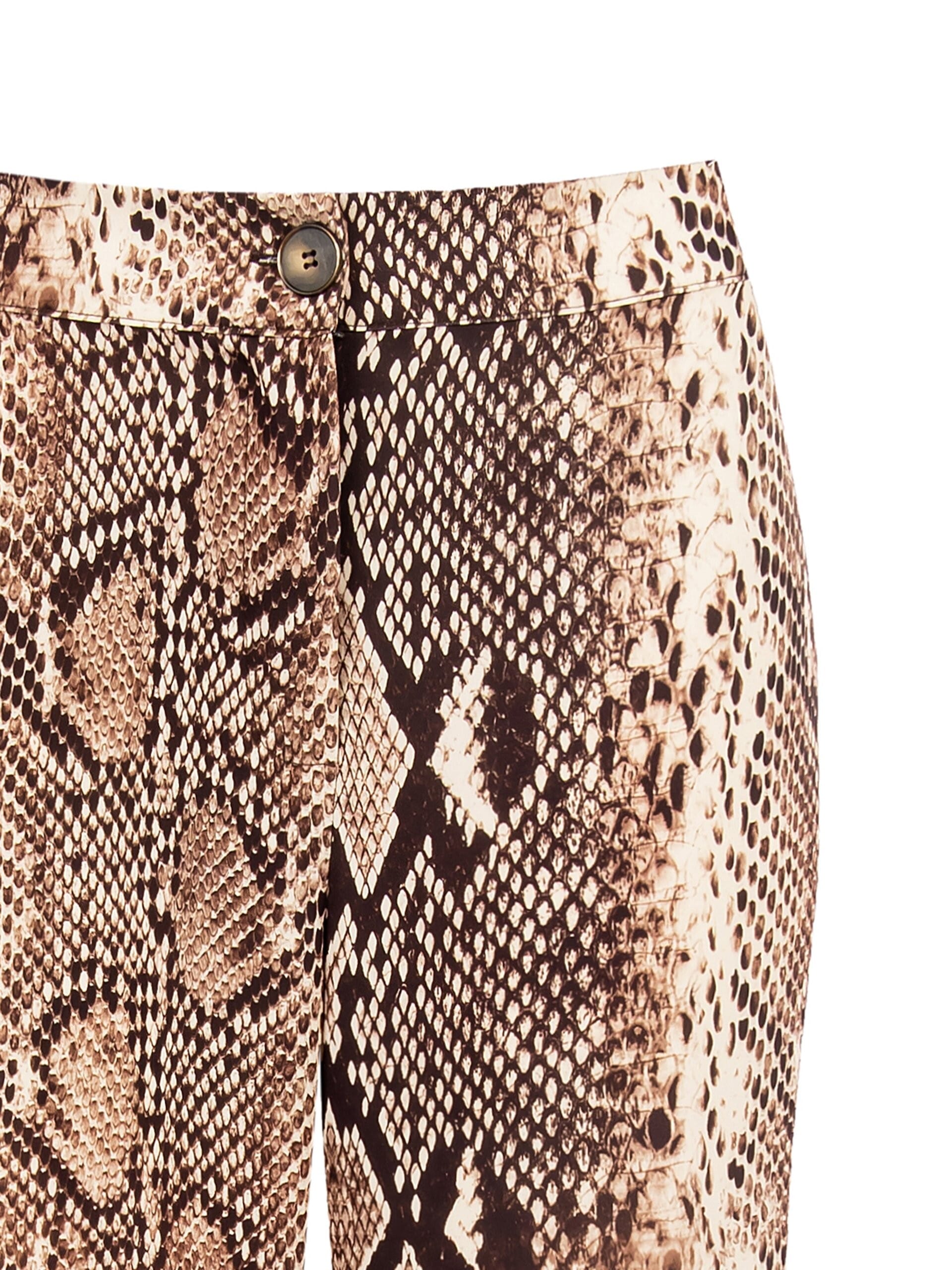 Pantaloni Dritti In Raso Pitonato Rinascimento