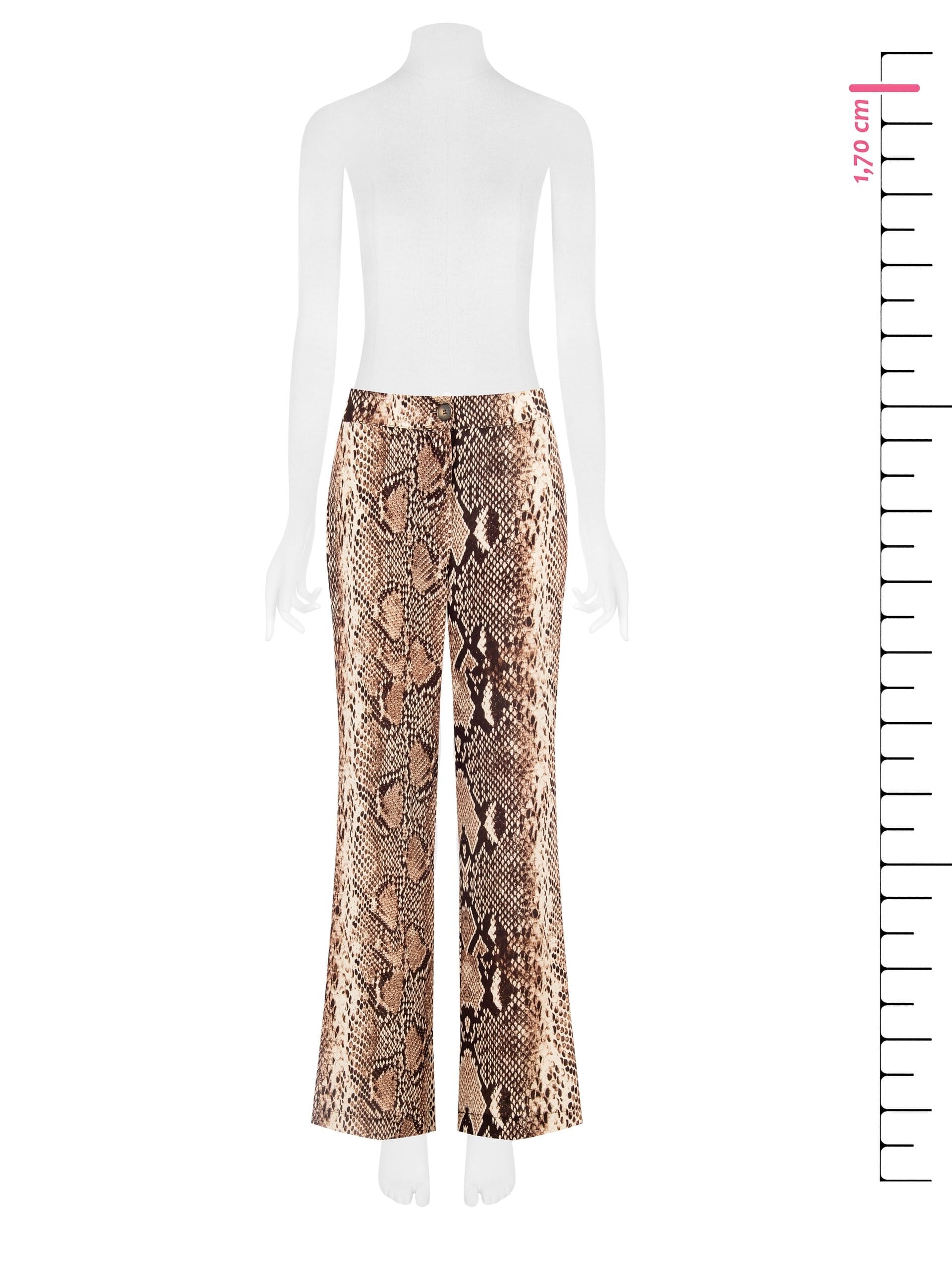 Pantaloni Dritti In Raso Pitonato Rinascimento